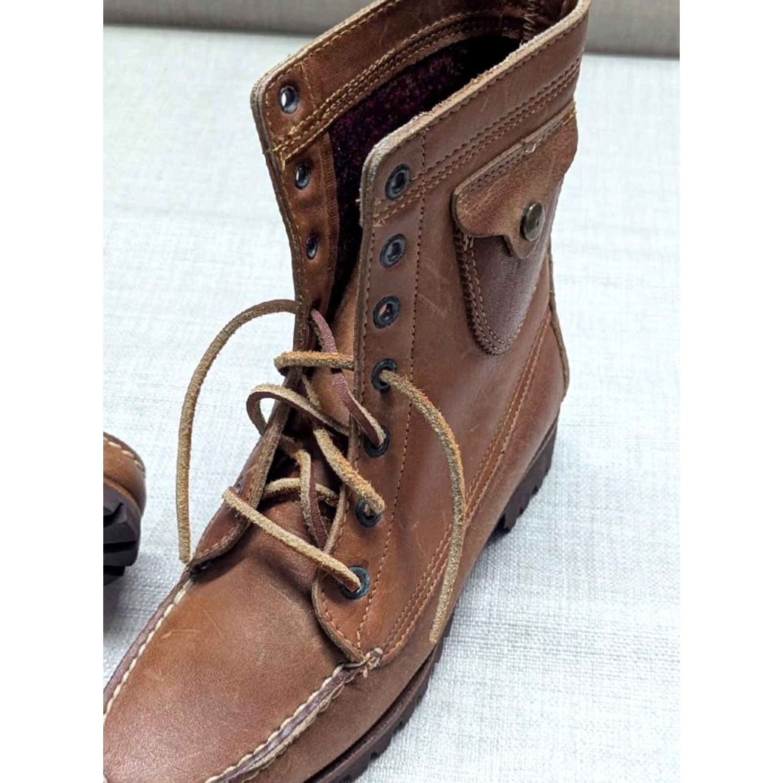 Ralph Lauren VINTAGE Ralph Lauren boots Hunting Womens AA 7.5 Brown Leather Vibram moccasin maine Russell Moccasin US Made Size US 8 / IT 38 - 3 Thumbnail