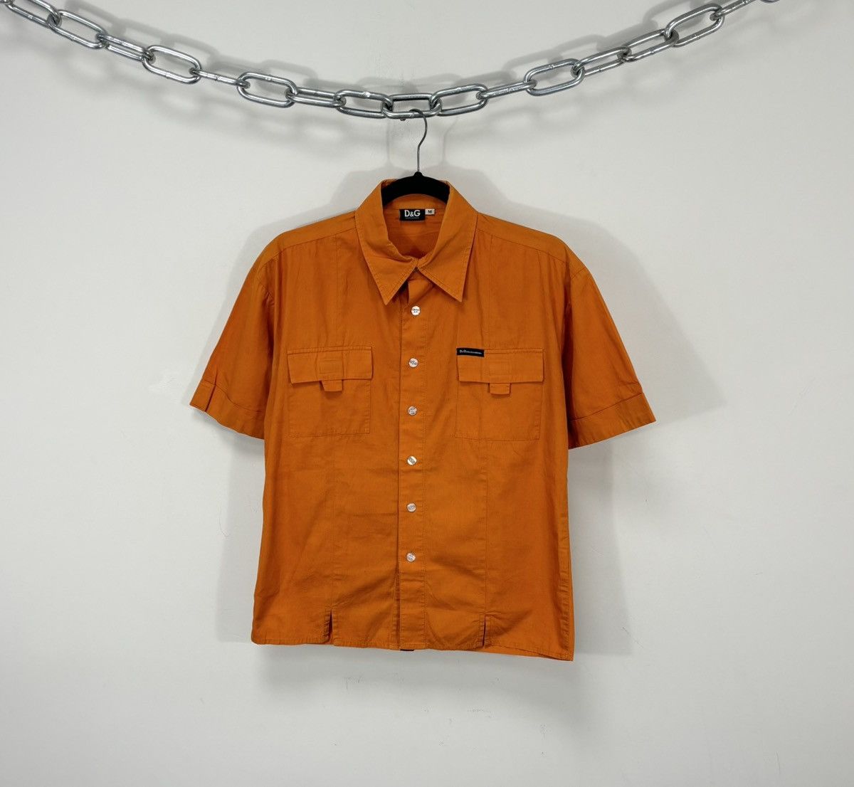 Dolce & Gabbana Vintage Dolce & Gabbana Orange Pocket Short Sleeve Shirt Size US M / EU 48-50 / 2 - 1 Thumbnail