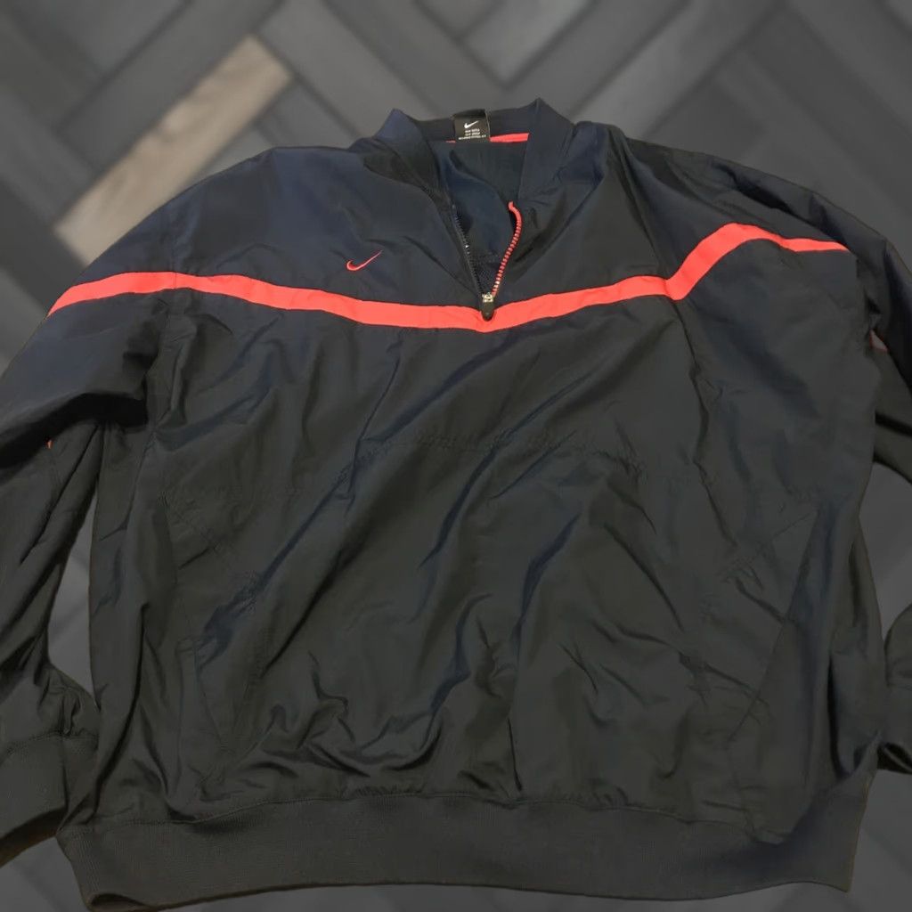 Nike VINTAGE Nike Windbreaker Blue Men's L 1/2 Zip Pullover Nylon Polyester 90s Jacket Size US L / EU 52-54 / 3 - 1 Thumbnail