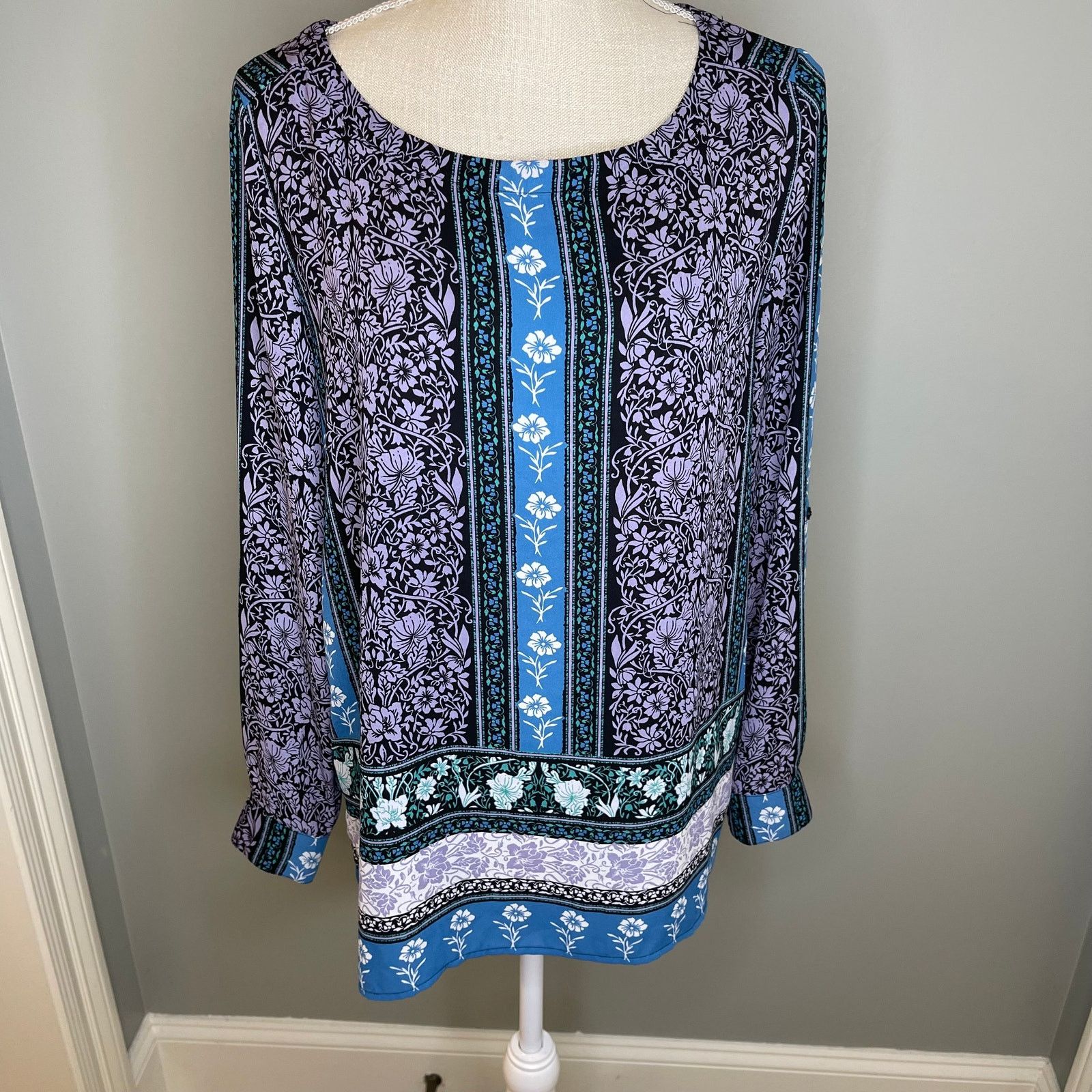 Loft LOFT Floral Pullover Tunic Blouse Top Size S / US 4 / IT 40 - 3 Thumbnail