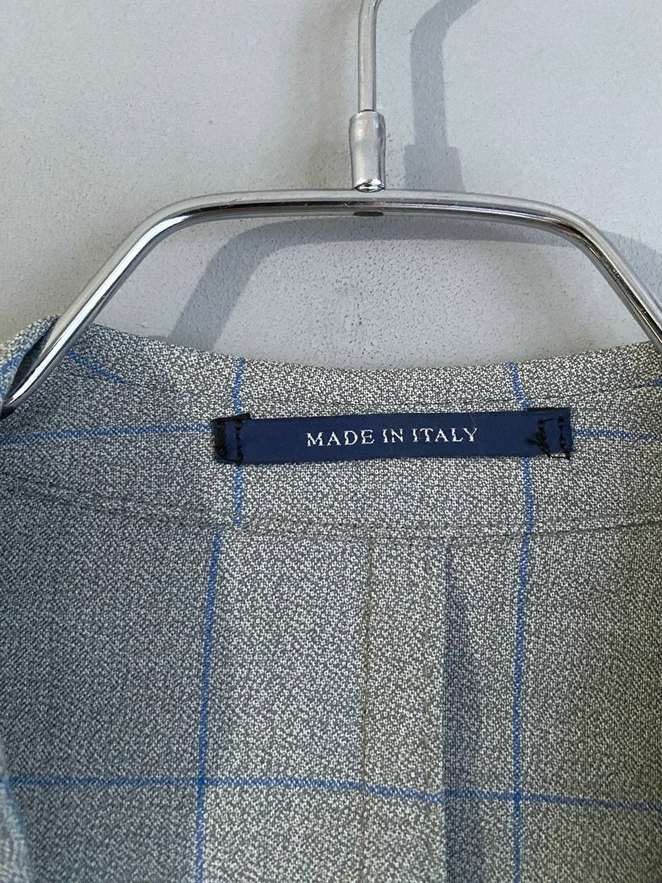 Boggi Boggi Milano 120's Wool Gray/Blue Сhecked Men's Blazer, 46R Size 46R - 24 Thumbnail
