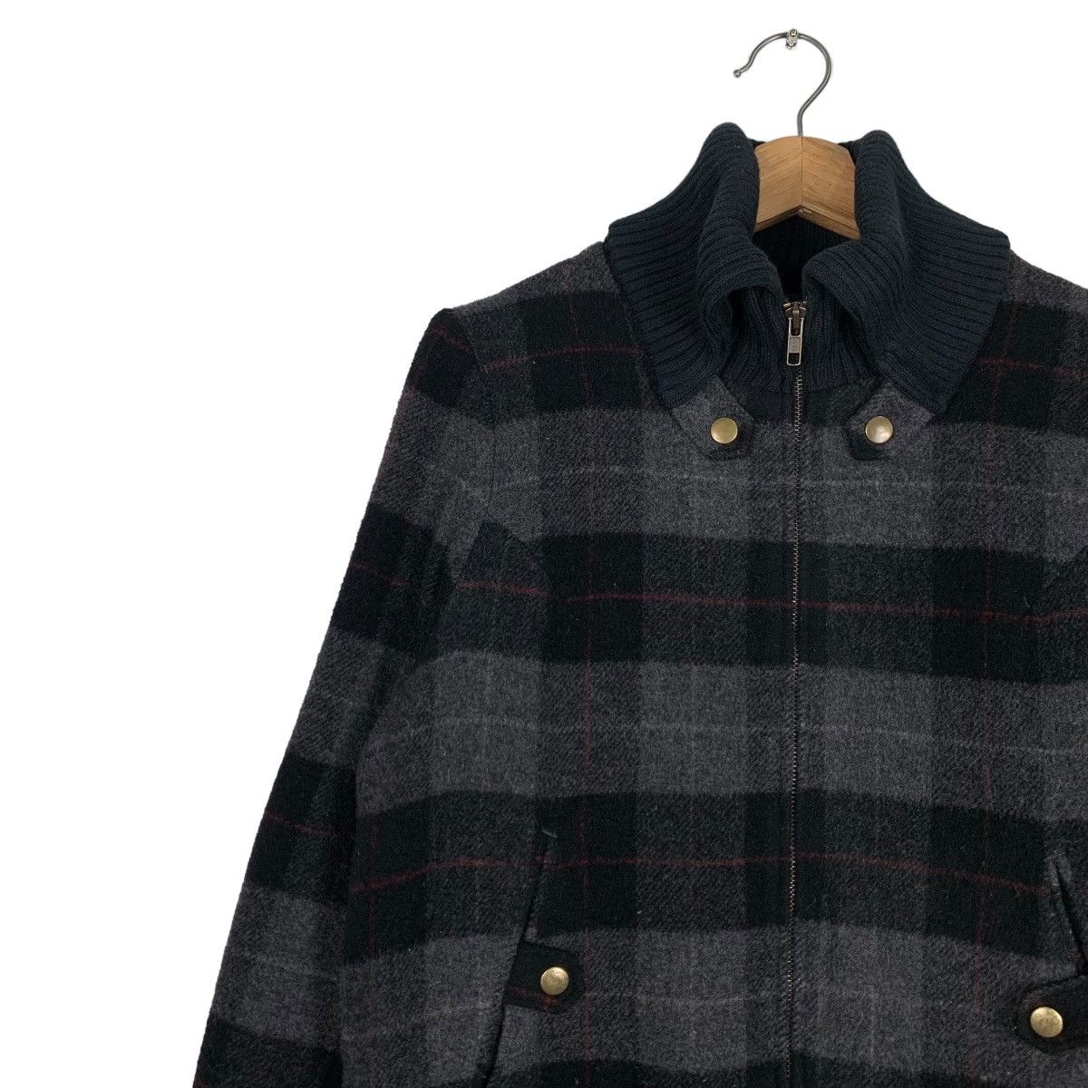 Japanese Brand NANHAITU GIGUE Checked Tartan Wool Jacket #0640-C30 Size US M / EU 48-50 / 2 - 3 Thumbnail