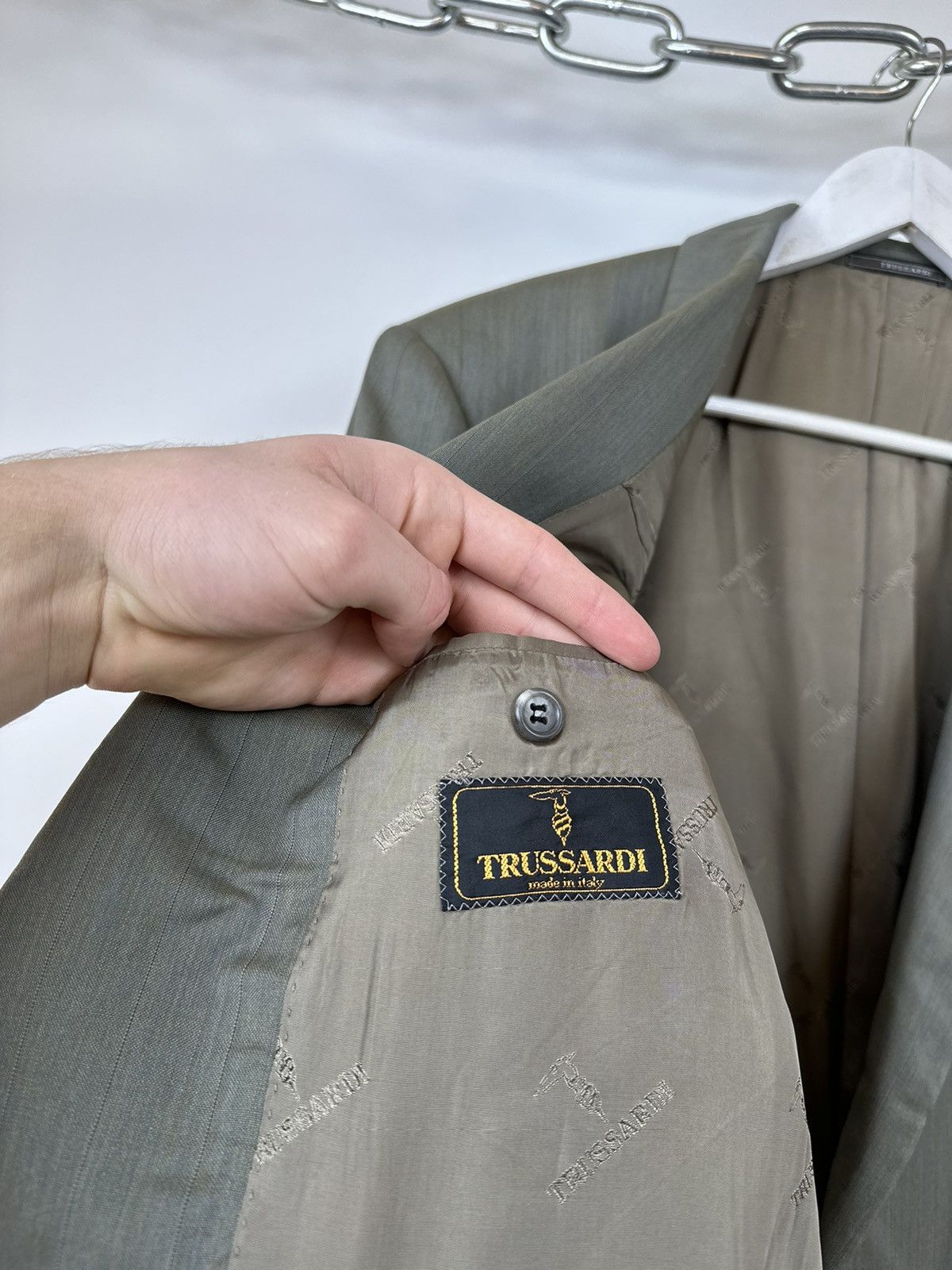 Trussardi Vintage 90s Trussardi 3-Button Rare Archival Designer Blazer Size 52R - 15 Thumbnail