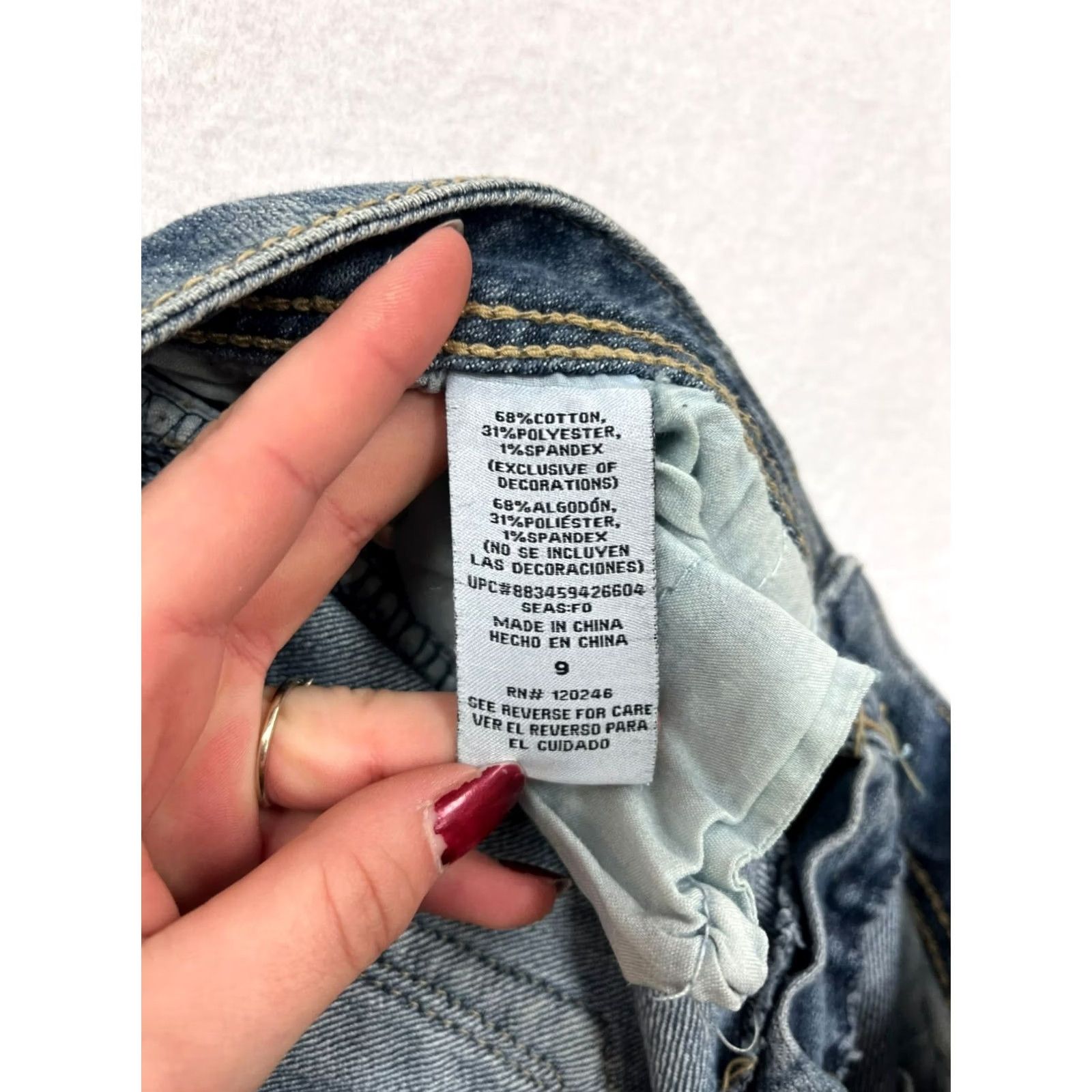 Vintage Bongo Womens Jeans Bootcut Distressed Low Rise Blue 9 Regular Denim Womens Size 30" / US 8 / IT 44 - 3 Thumbnail