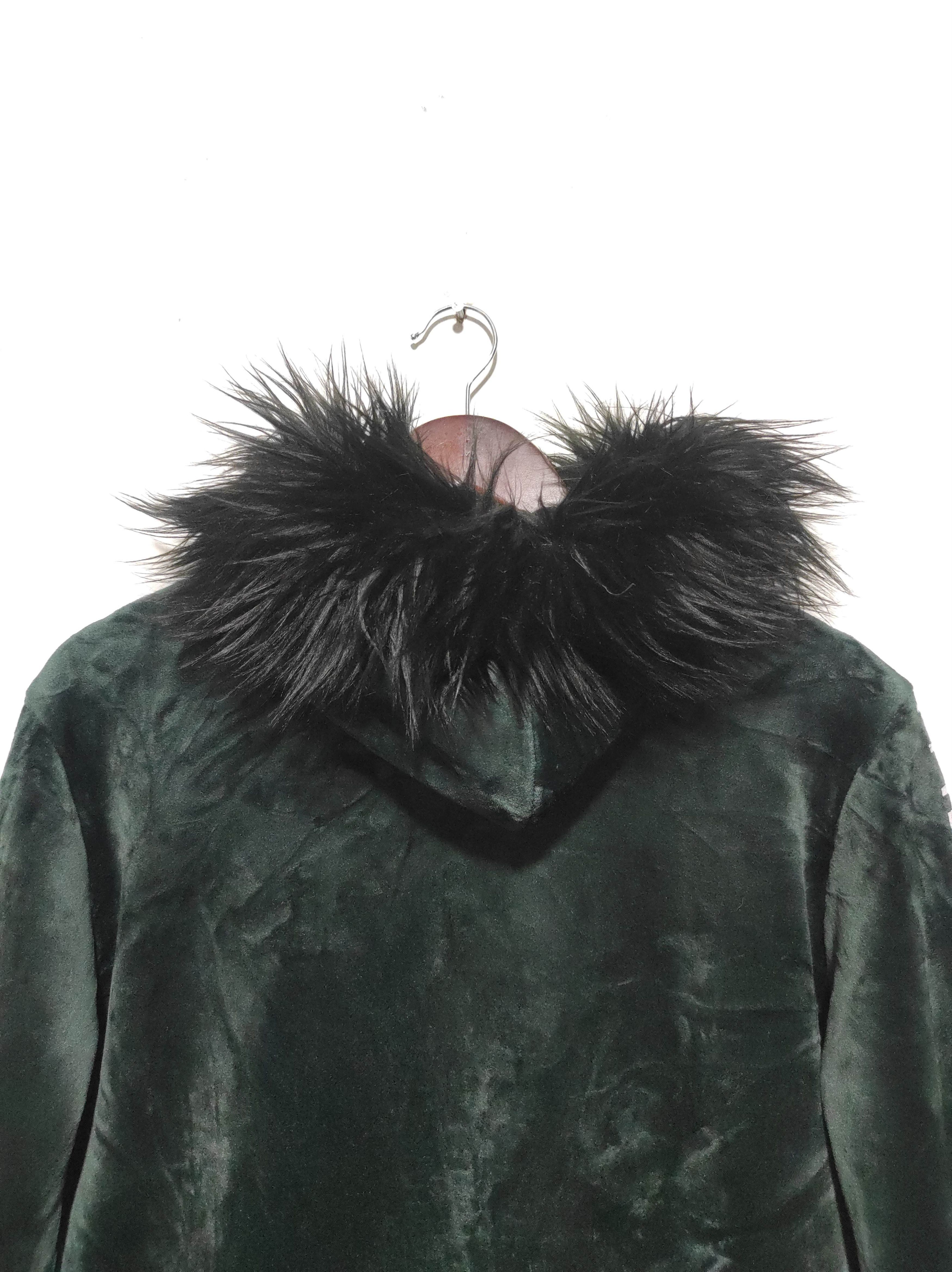 Hysteric Glamour Velvet Green Zipper Fur Hoodie LGB style Size S / US 4 / IT 40 - 15 Thumbnail