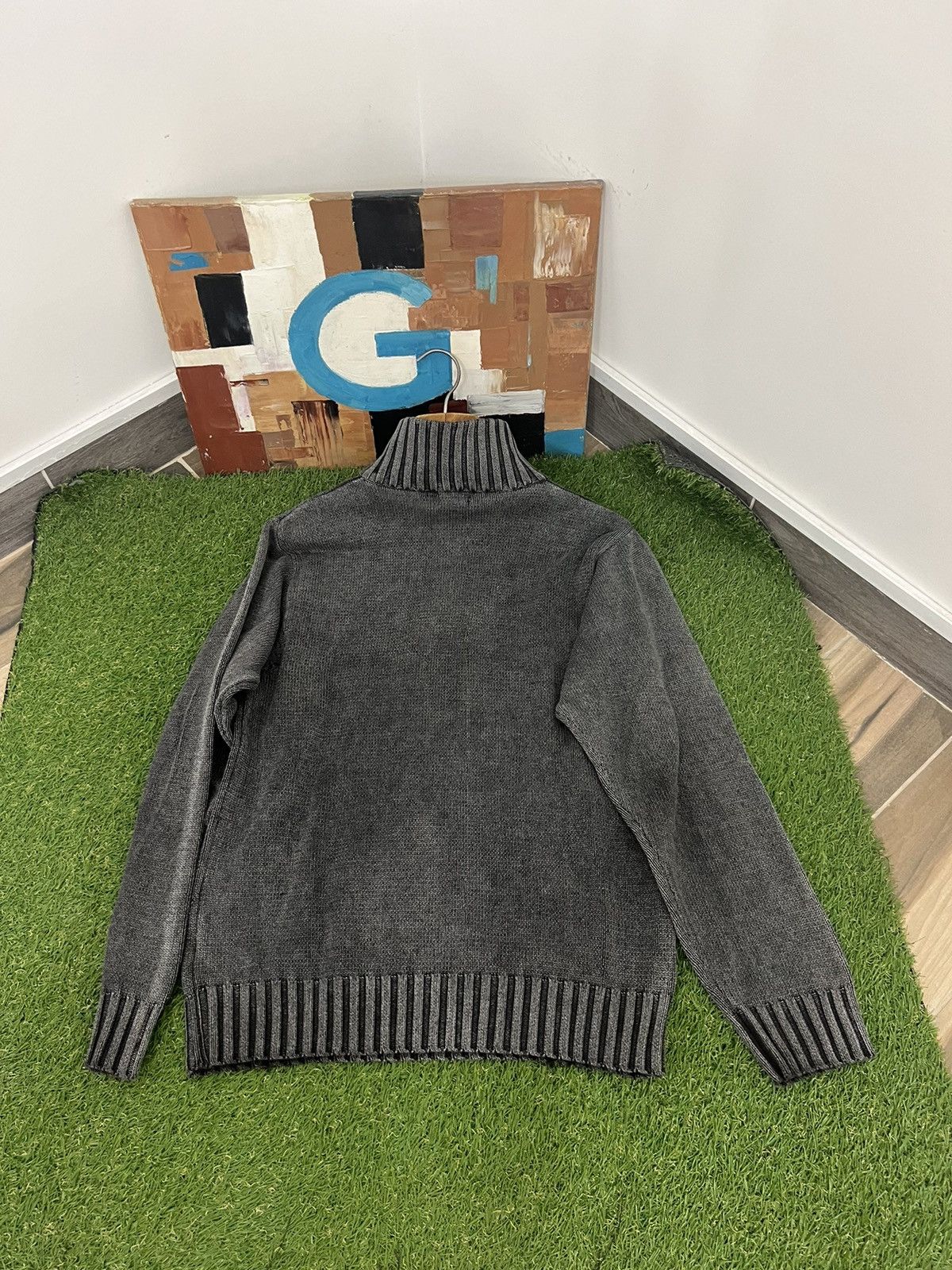 Japanese Brand × Vintage Y2K ribbed knit sweater archival Japan Avant garde style Size US M / EU 48-50 / 2 - 7 Thumbnail