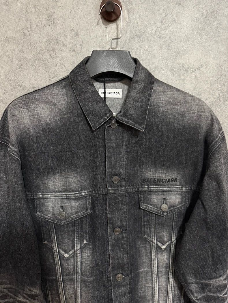 Balenciaga Balenciaga size 36 Soot Black Tie-Dye Denim Jacket Size US XL / EU 56 / 4 - 2 Thumbnail