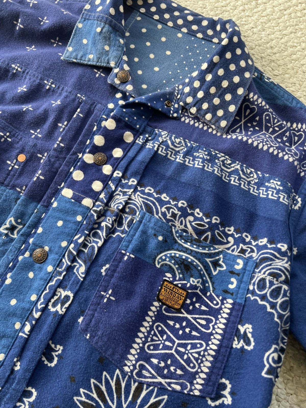 Kapital Kapital FLANNEL POLKADOT X BANDANA REVERSIBLE 1ST JKT - BLUE Size US L / EU 52-54 / 3 - 2 Thumbnail