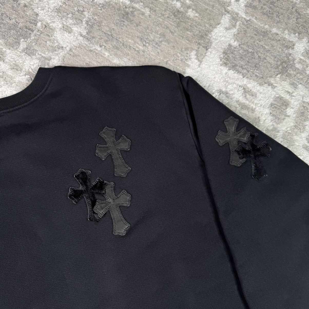 Chrome Hearts Leather multi patch cross pullover crewneck sweatshirt Size US M / EU 48-50 / 2 - 13 Thumbnail