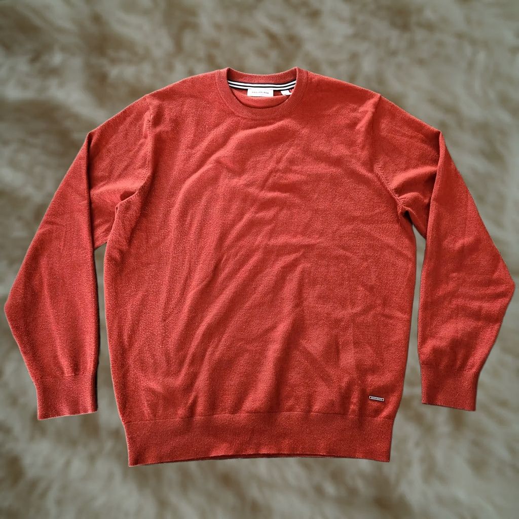 Rusty Projek Raw Sweatshirt Pullover Mens Large L Orange Cotton Knit Round Neck Solid Ivory Mid Weight Crewneck Vintage No Size US L / EU 52-54 / 3 - 1 Thumbnail