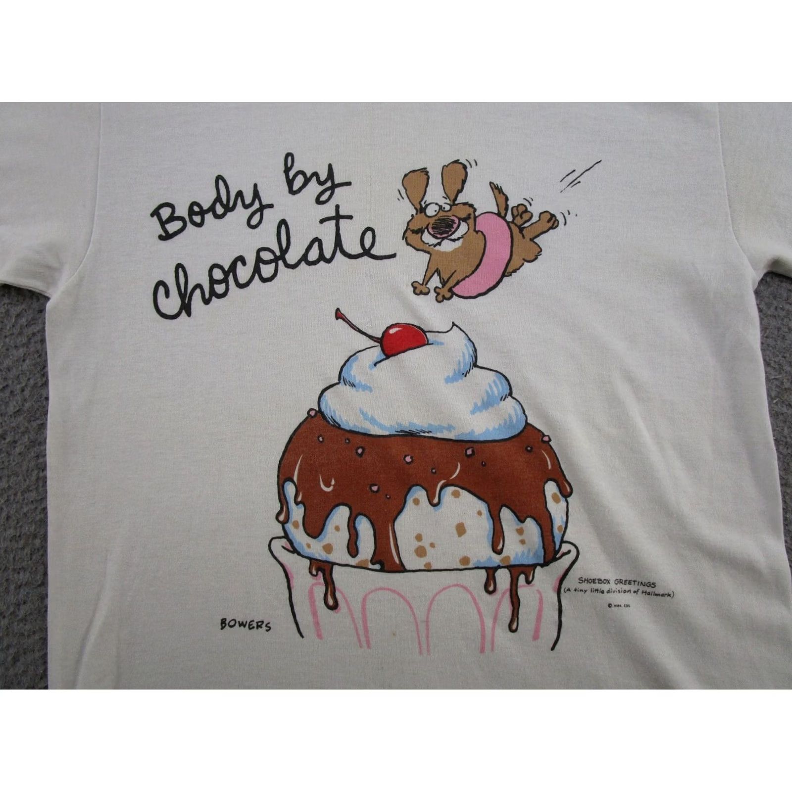 Vintage VINTAGE Hallmark T-Shirt Graphic Print Ice Cream Stitch SZ M White Men Short Sleeve Crew Neck 1990s Hallmark Greeting Card? Size US M / EU 48-50 / 2 - 2 Thumbnail