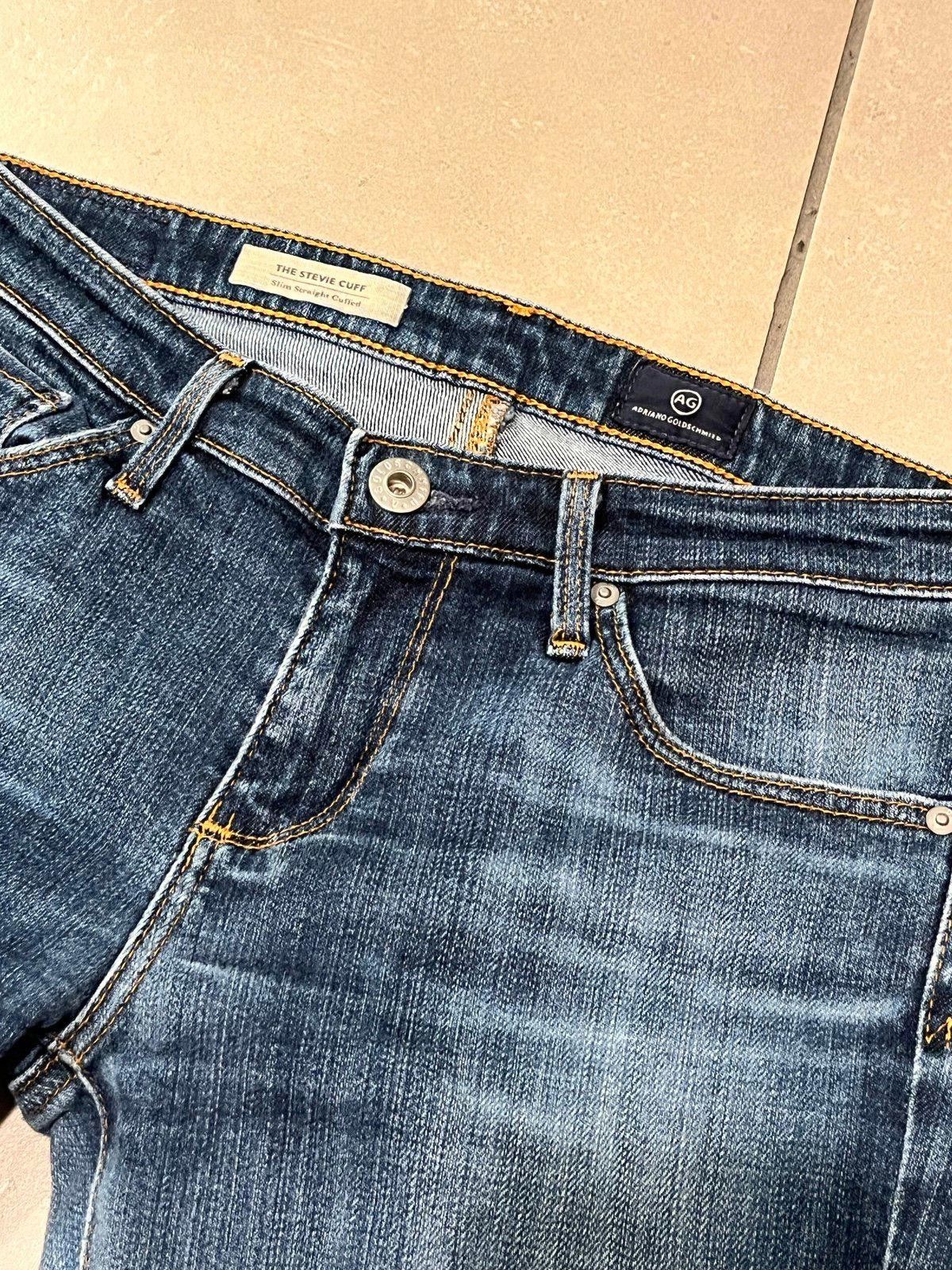 Designer AG Adriano Goldschmied Stevie Cuff Slim Straight Jeans 27 Size 27" / US 4 / IT 40 - 2 Thumbnail