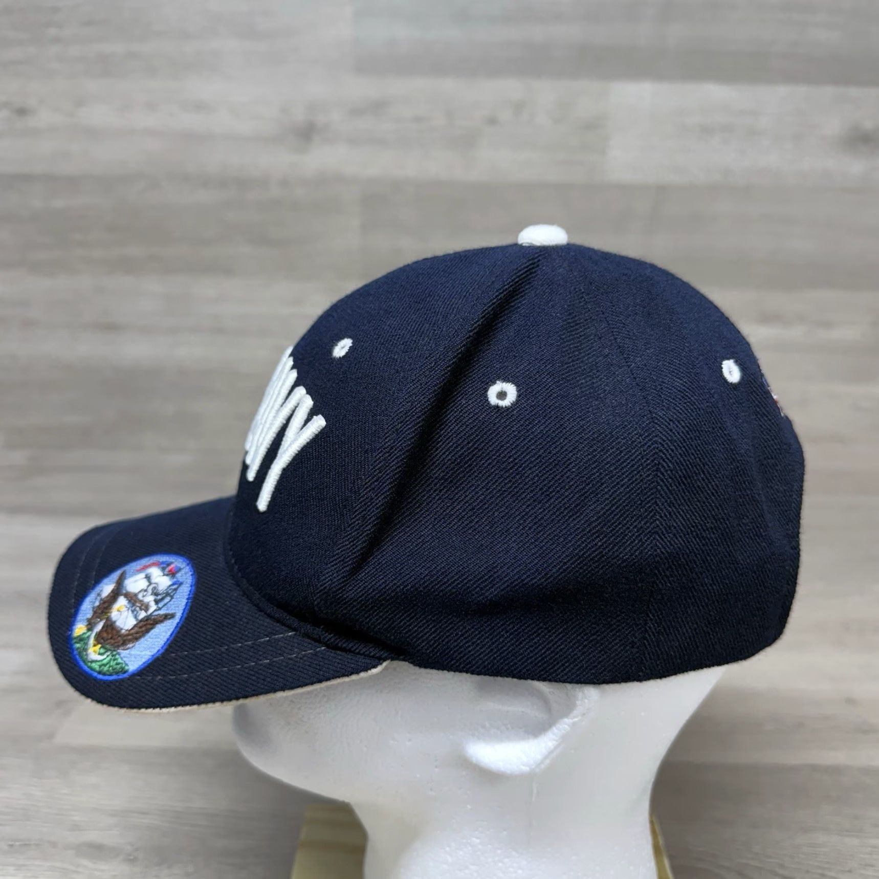 Vintage United States Navy Strapback Hat Blue One Size Adjustable Embroidered Baseball Cap Men Seasonal Headwear Size ONE SIZE - 3 Thumbnail