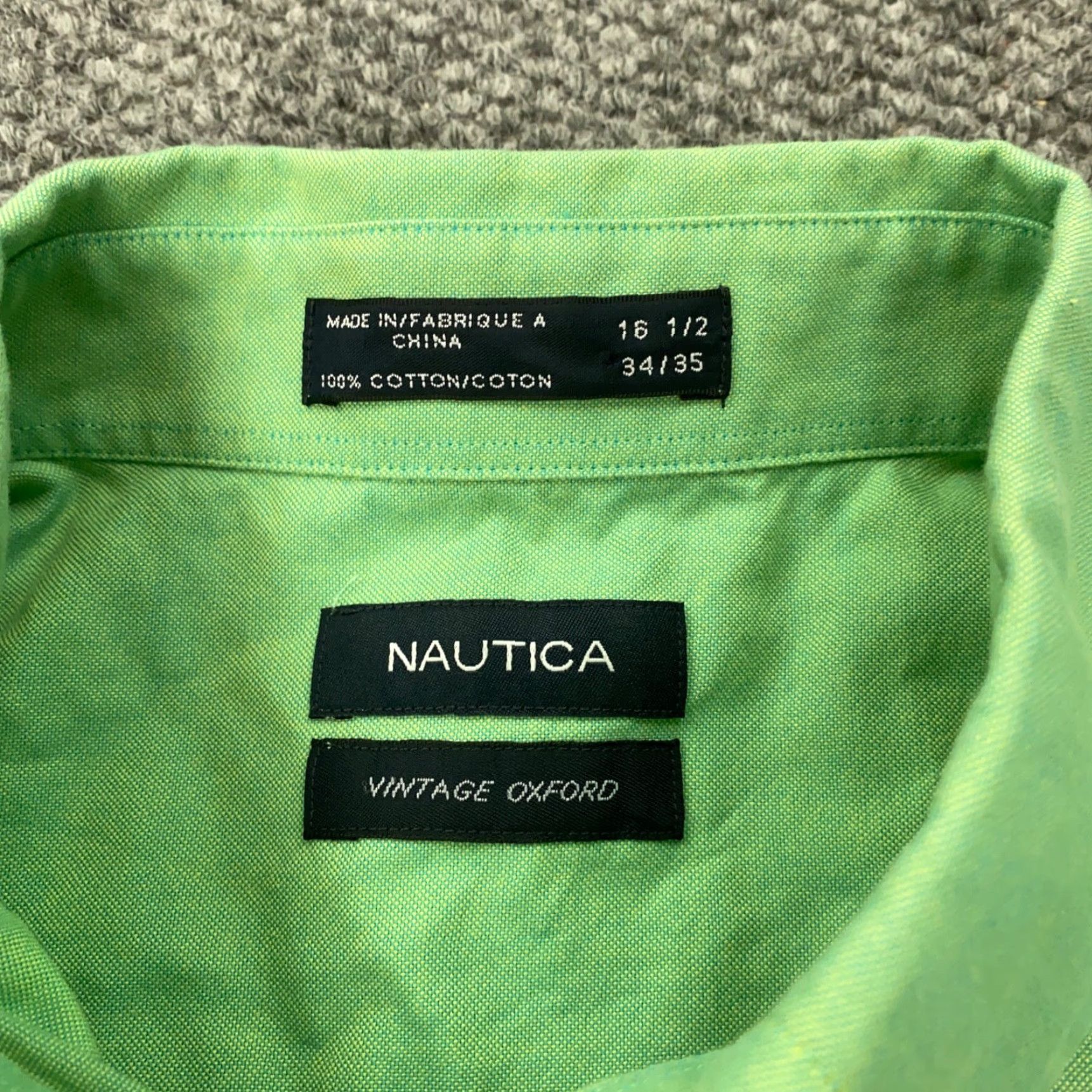 Nautica Nautica Shirt Mens Size 16.5 Green Button-Down Long Sleeve Oxford Vintage Casual Workwear Size US L / EU 52-54 / 3 - 5 Thumbnail