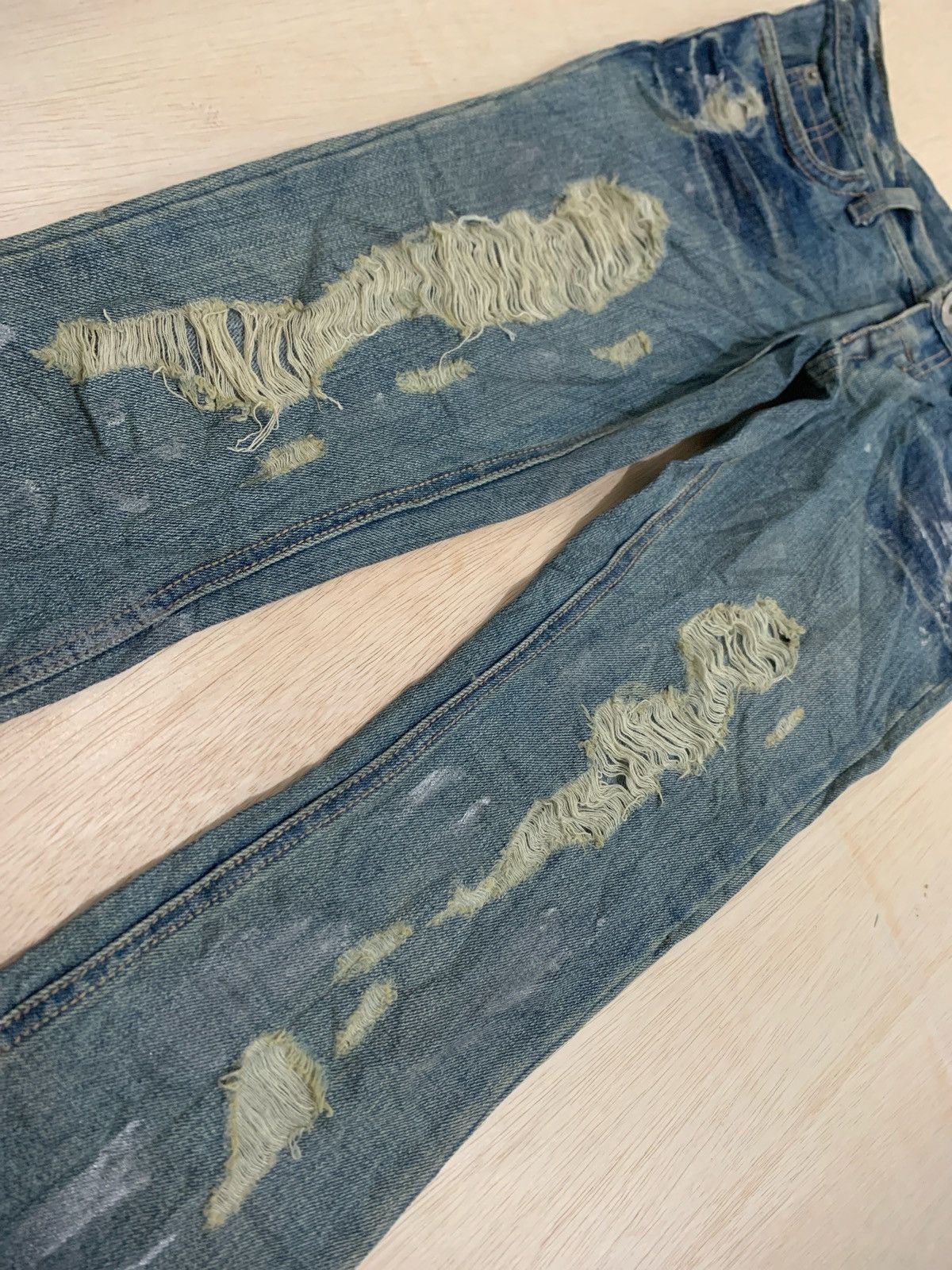 If Six Was Nine × Japanese Brand Distressed Jeans Flare L.A Denim Ifsixwasnine style bootcut Size US 29 - 3 Thumbnail