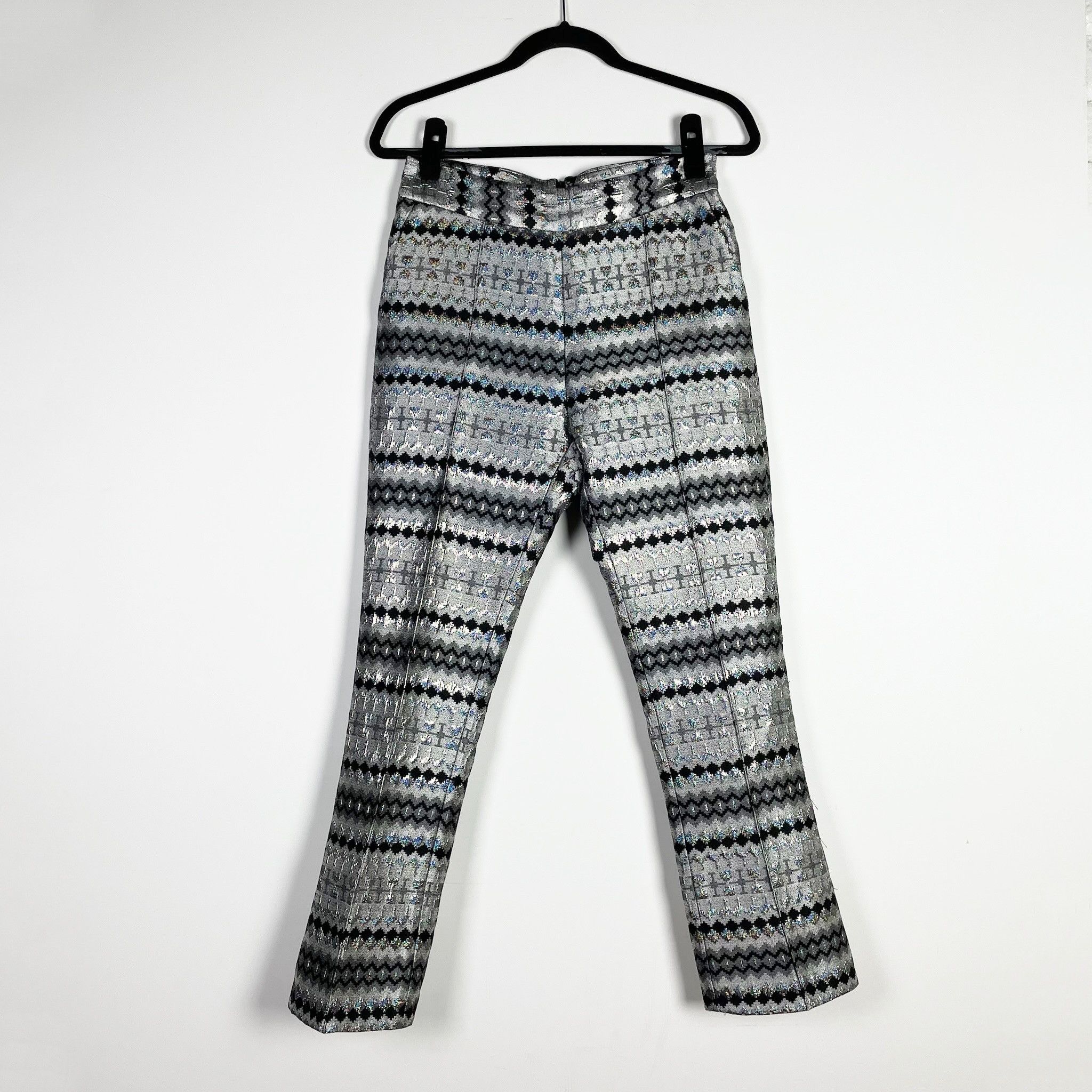 Maticevski Maticevski Silver Metallic Black Abstract Print Size 26" / US 2 / IT 38 - 1 Thumbnail