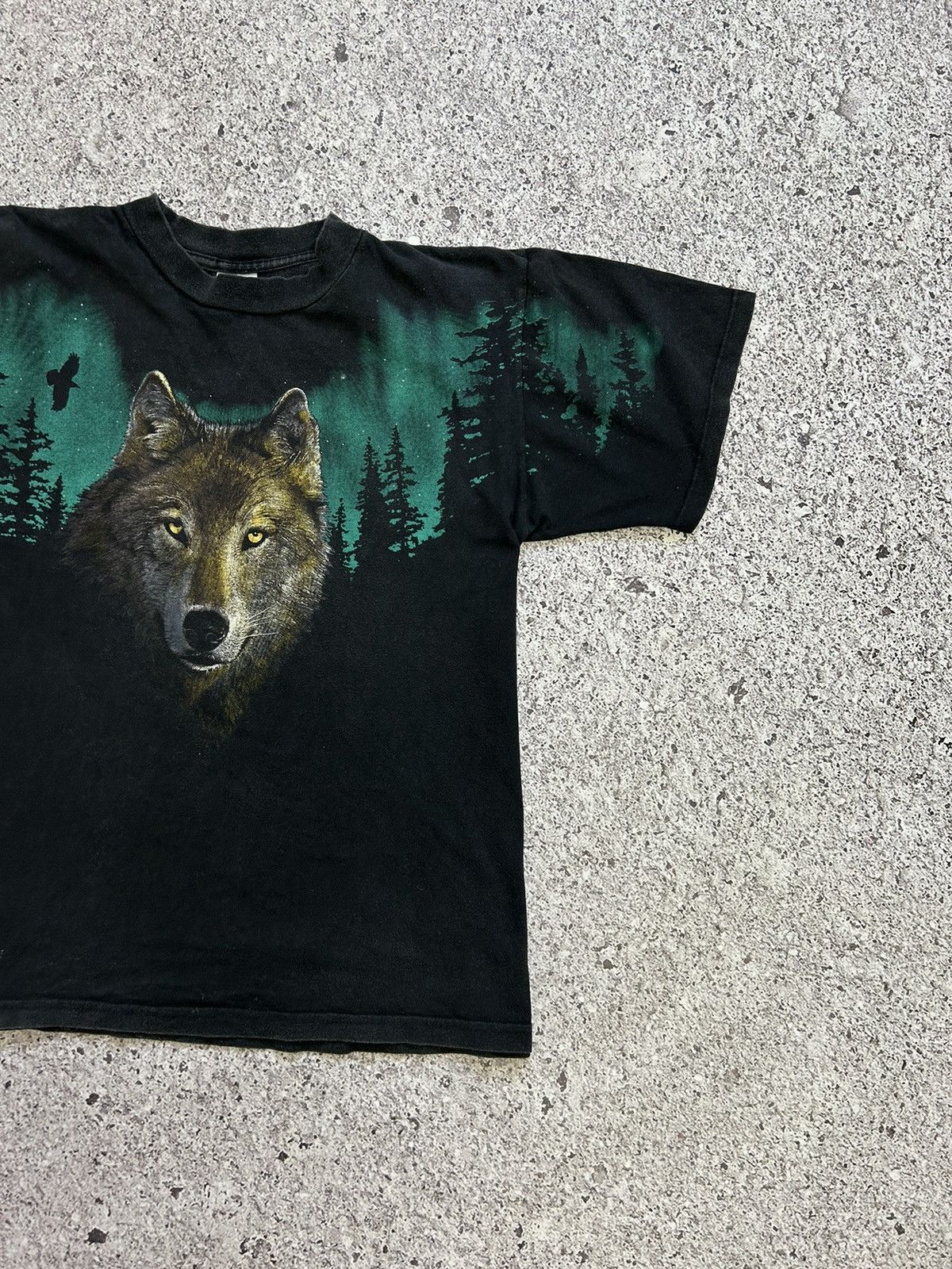 Habitat Vintage 90s American Graphic Wolf Eagle Made In USA T-Shirt Size US L / EU 52-54 / 3 - 4 Thumbnail