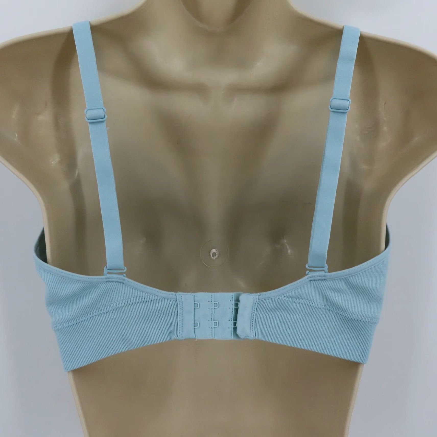 Vintage Maidenform Bralette XL Wireless Stretch Rib Solid Blue DM2303 Bra Womens Size ONE SIZE - 5 Thumbnail