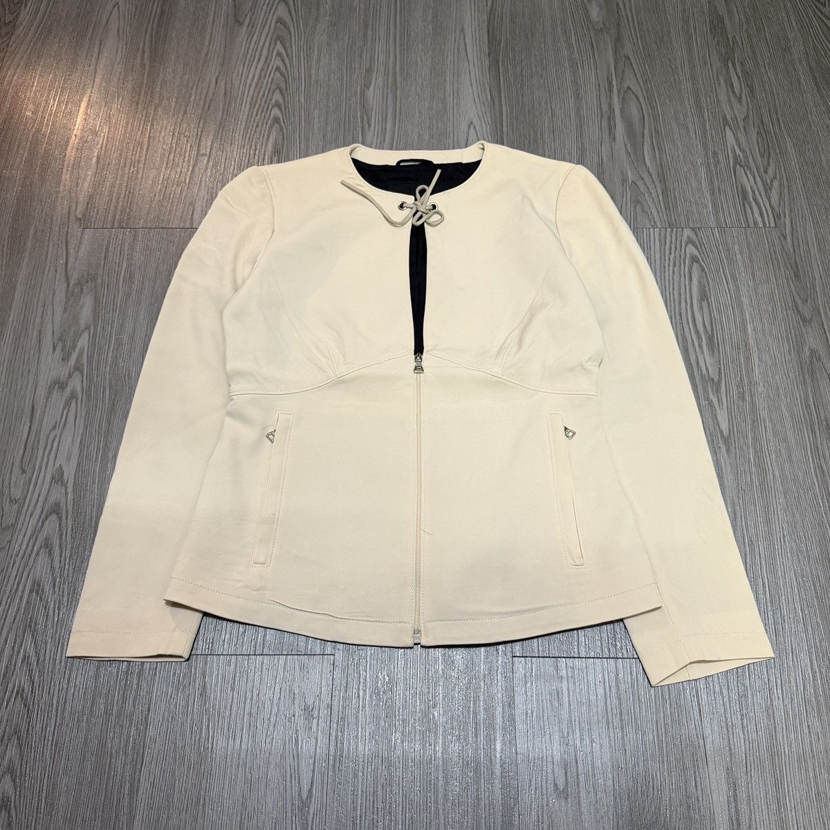 Prada 2000s Prada Zip Cream Blazzer Size S / US 4 / IT 40 - 1 Thumbnail