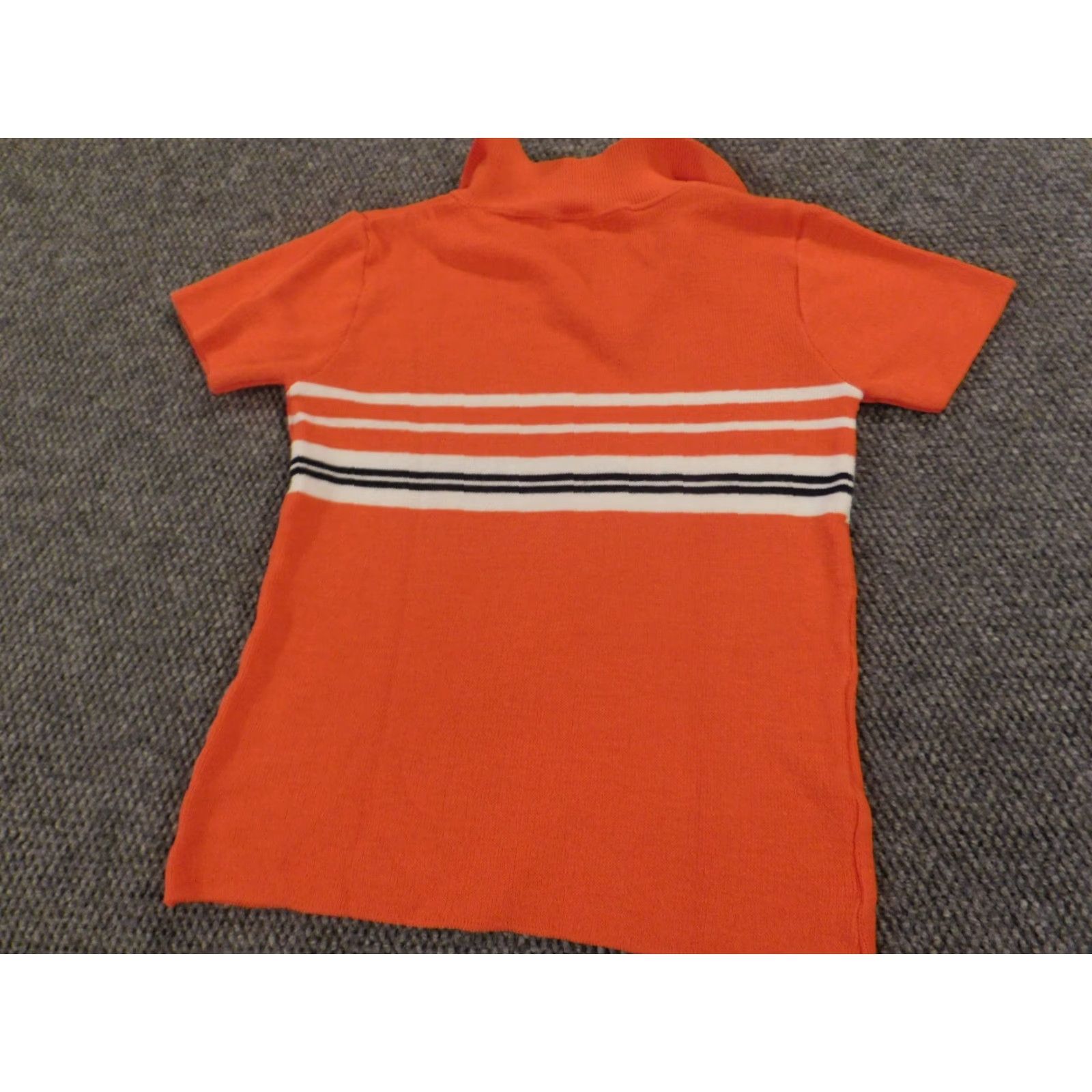 Vintage Bobbie Brooks Blouse Women S Orange Striped Crew Neck Pullover Short Sleeve Cap Sleeve Acrylic Rayon Regular Stretch Casual Vintage: No Size S / US 4 / IT 40 - 7 Thumbnail