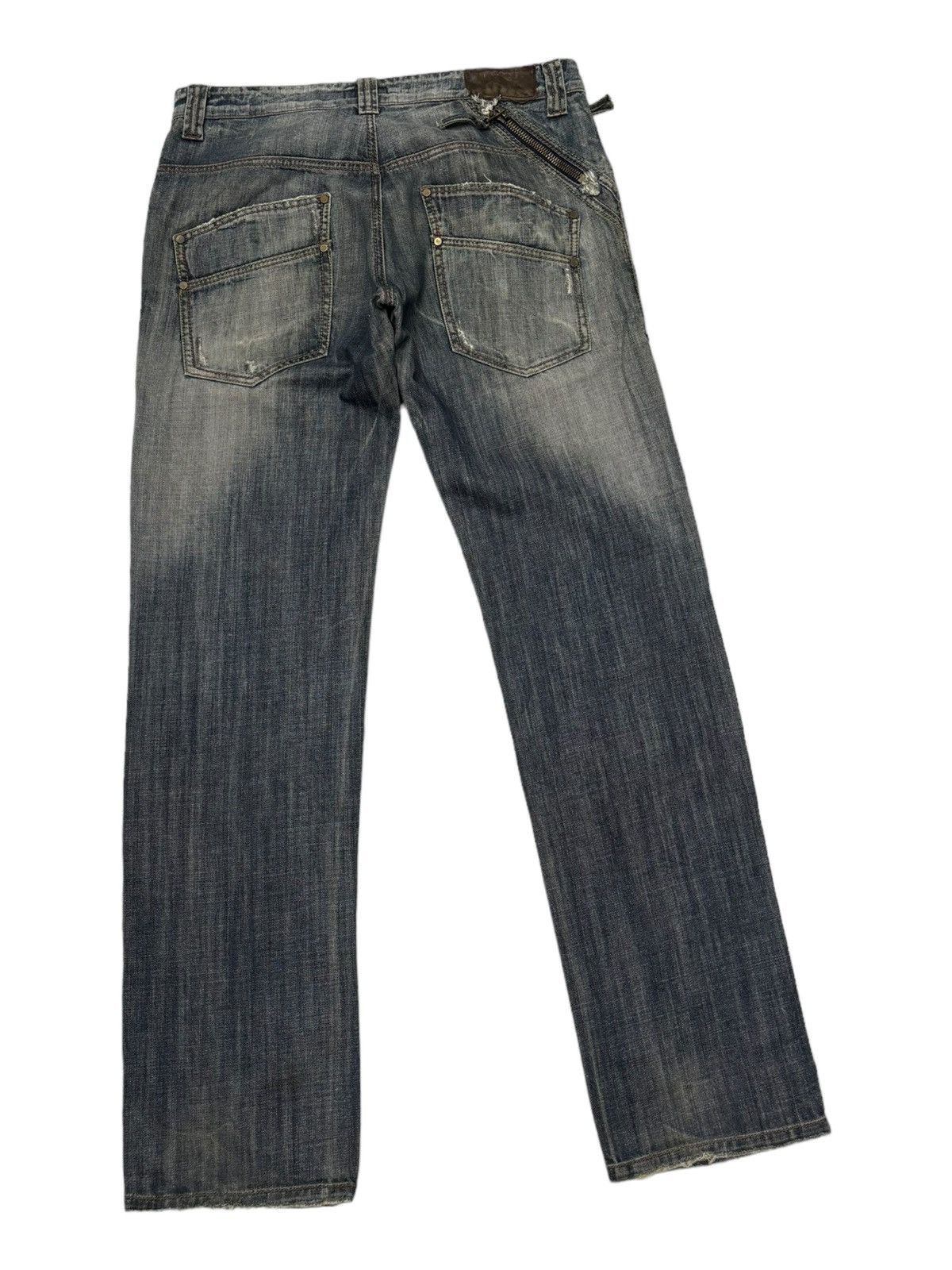 Beauty Beast ❤️‍🔥DISTRESSED DENIM MULTI ZIPPER ABSOLUTE JOY DENIM JEANS Size US 34 / EU 50 - 4 Thumbnail