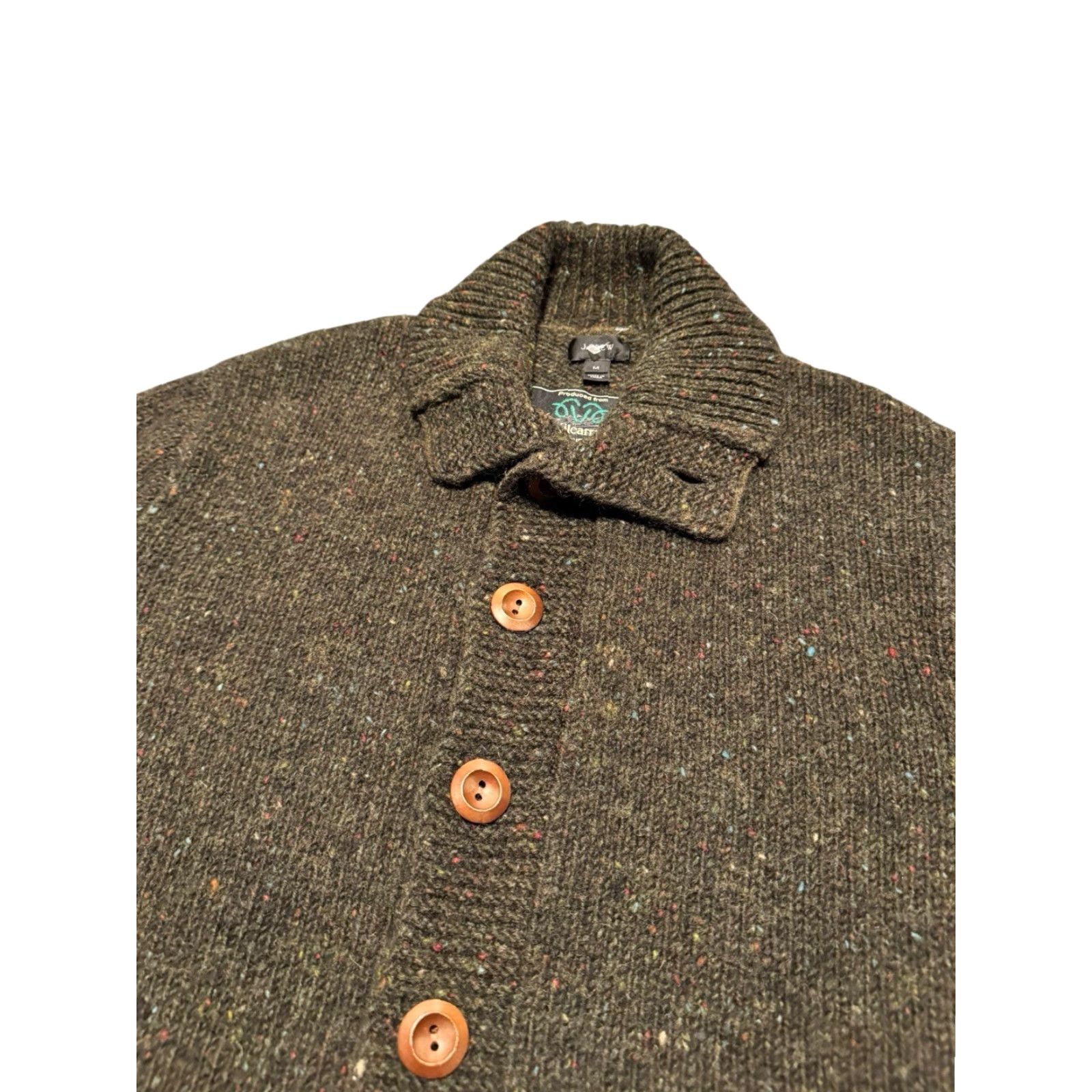 J.Crew J.CREW Kilcarra Donegal Wool Shawl Collar Cardigan Sweater Green Men’s Medium M Size M / US 6-8 / IT 42-44 - 3 Thumbnail