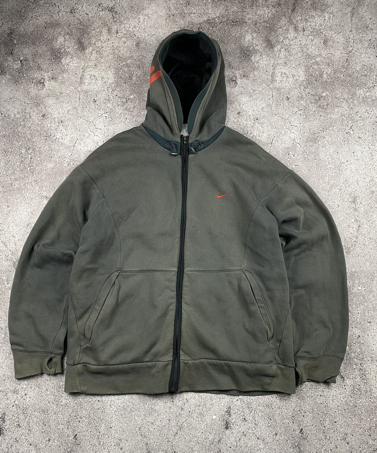 Nike × Vintage NIKE SHOX VINTAGE CENTER LOGO OVERSIZE BOXY FADED HOODIE Size US XL / EU 56 / 4 - 2 Thumbnail