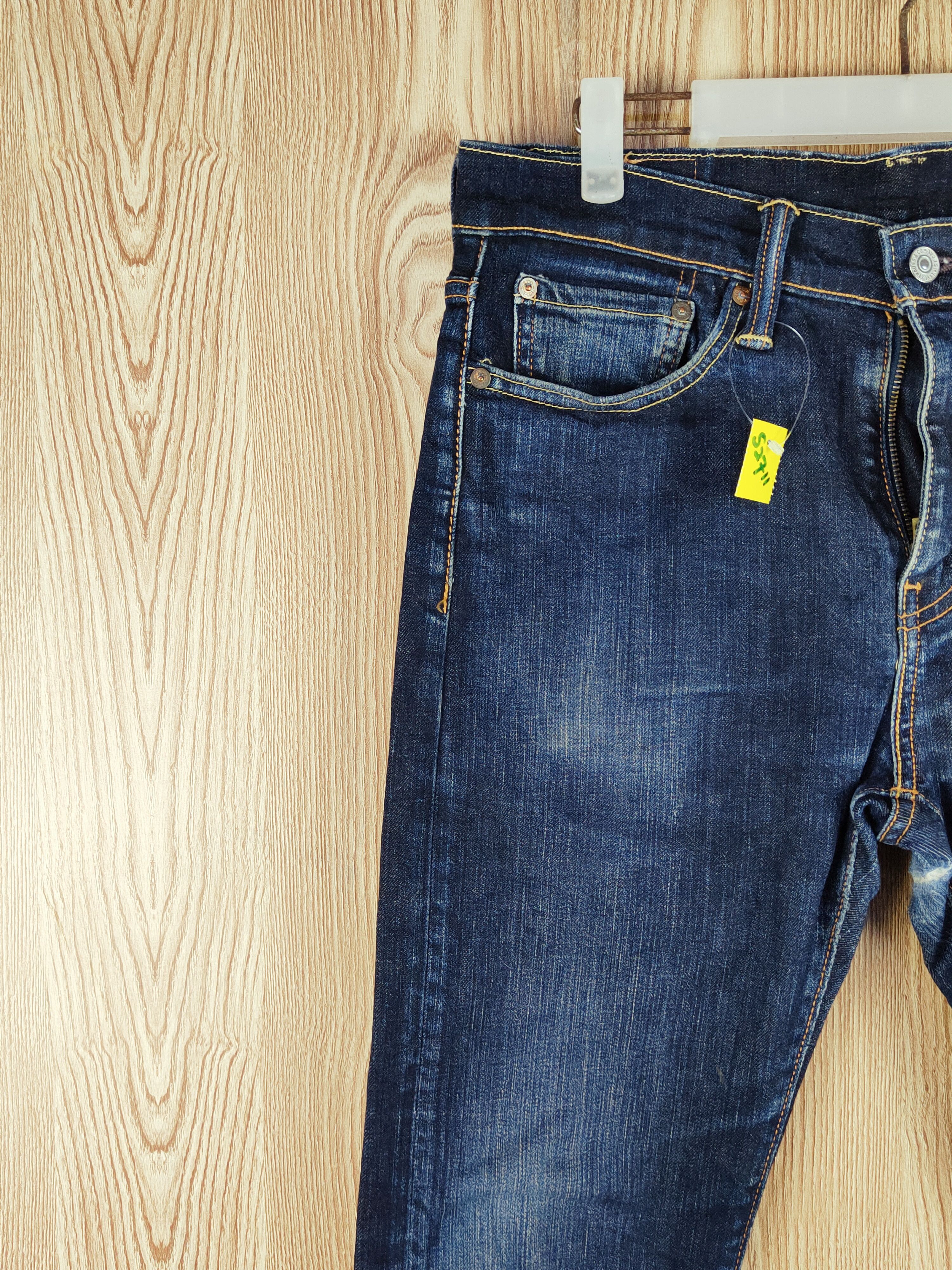 Levi's 510 Levi's Dark Blue Distressed Ripped Skinny Jeans #S2711 Size US 31 - 3 Thumbnail
