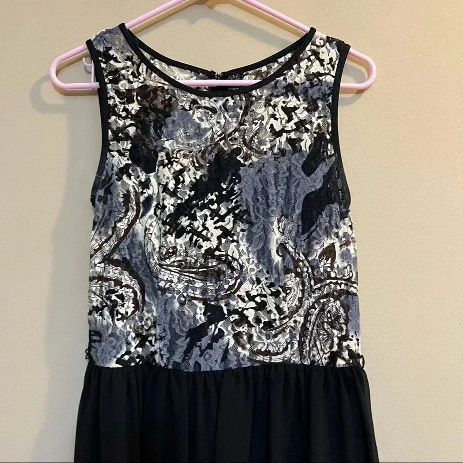Other AB Studio Floral Fit & Flare Dress SZ 8 Black Sleeveless Size M / US 6-8 / IT 42-44 - 2 Thumbnail