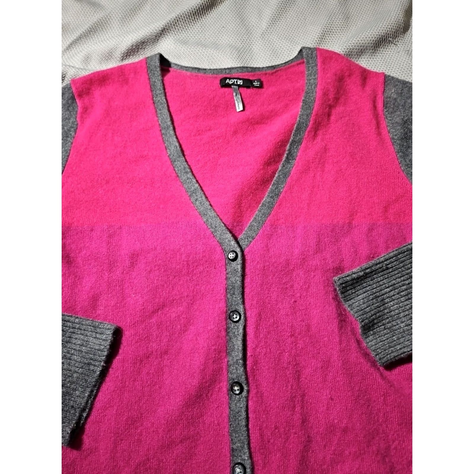 Apt. 9 Apt. 9 Cardigan Womens Large Pink Cashmere Luxury Preppy Sweater Button XL? Size L / US 10 / IT 46 - 2 Thumbnail