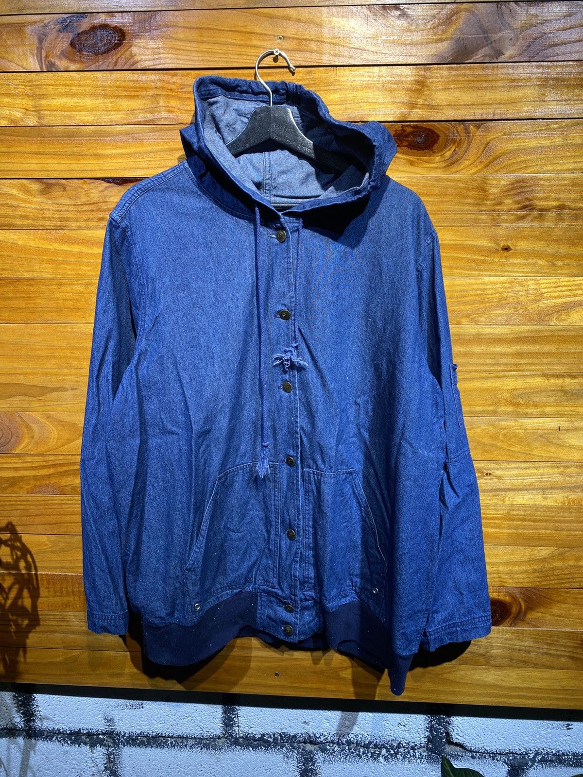 Japanese Brand Chihiro Yasuda Vintage Denim Hooded Jacket – Japanese Size US XL / EU 56 / 4 - 3 Thumbnail