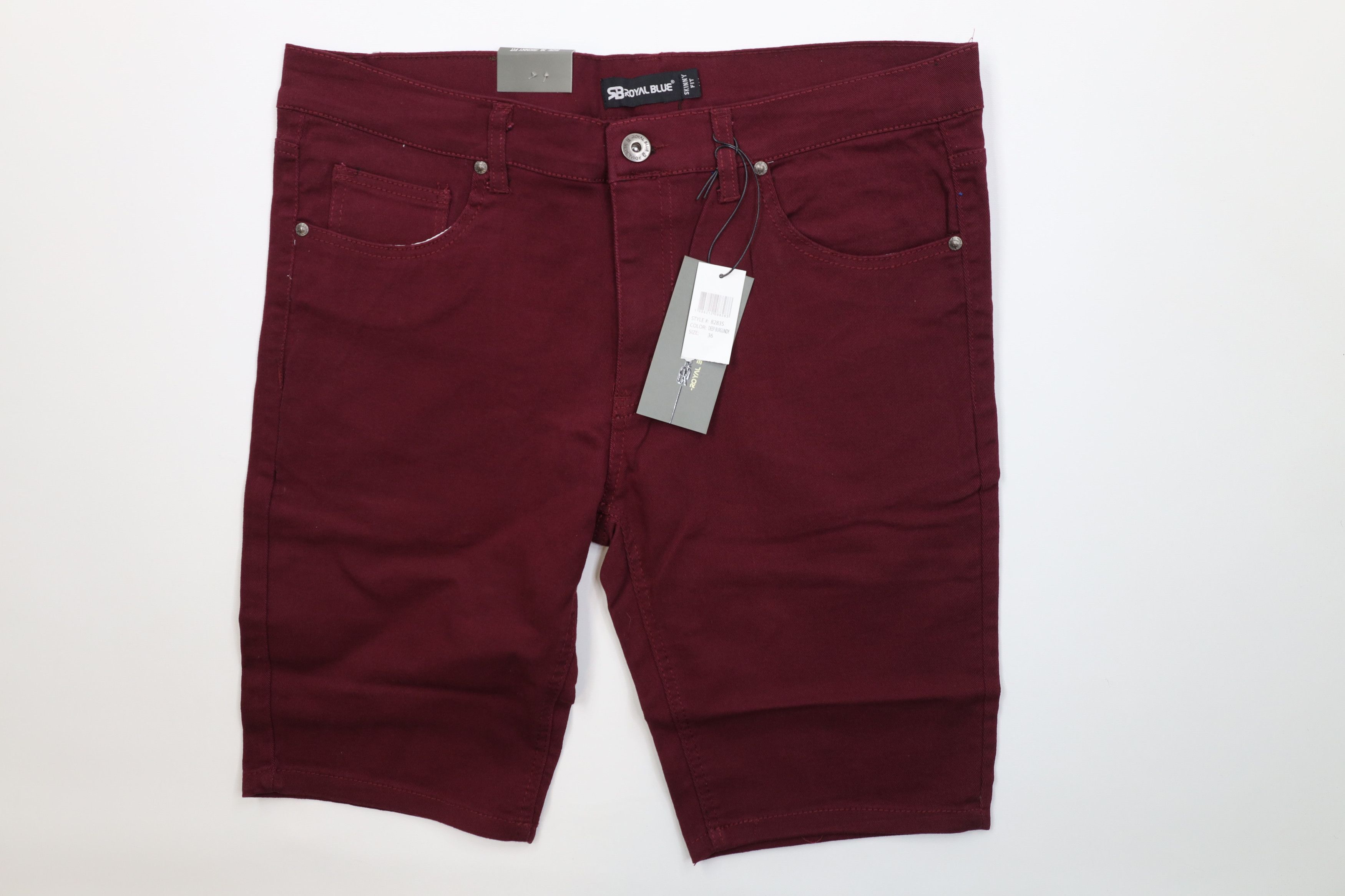 Vintage Deadstock Y2K Streetwear Fit Denim Jean Shorts Burgundy Red Size US 36 / EU 52 - 1 Thumbnail