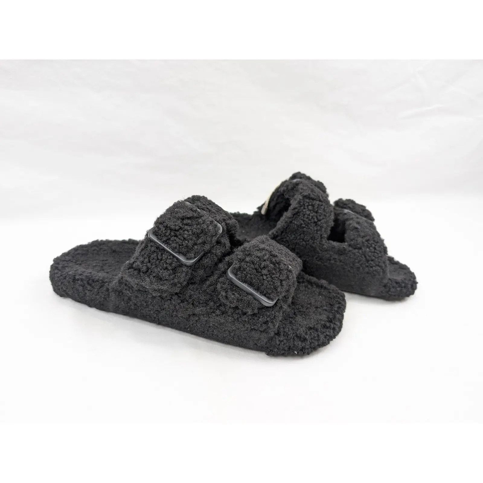 Balenciaga o1rshd1 Furry Shearling Mallorca Sandals in Black Size US 8 / EU 41 - 12 Thumbnail