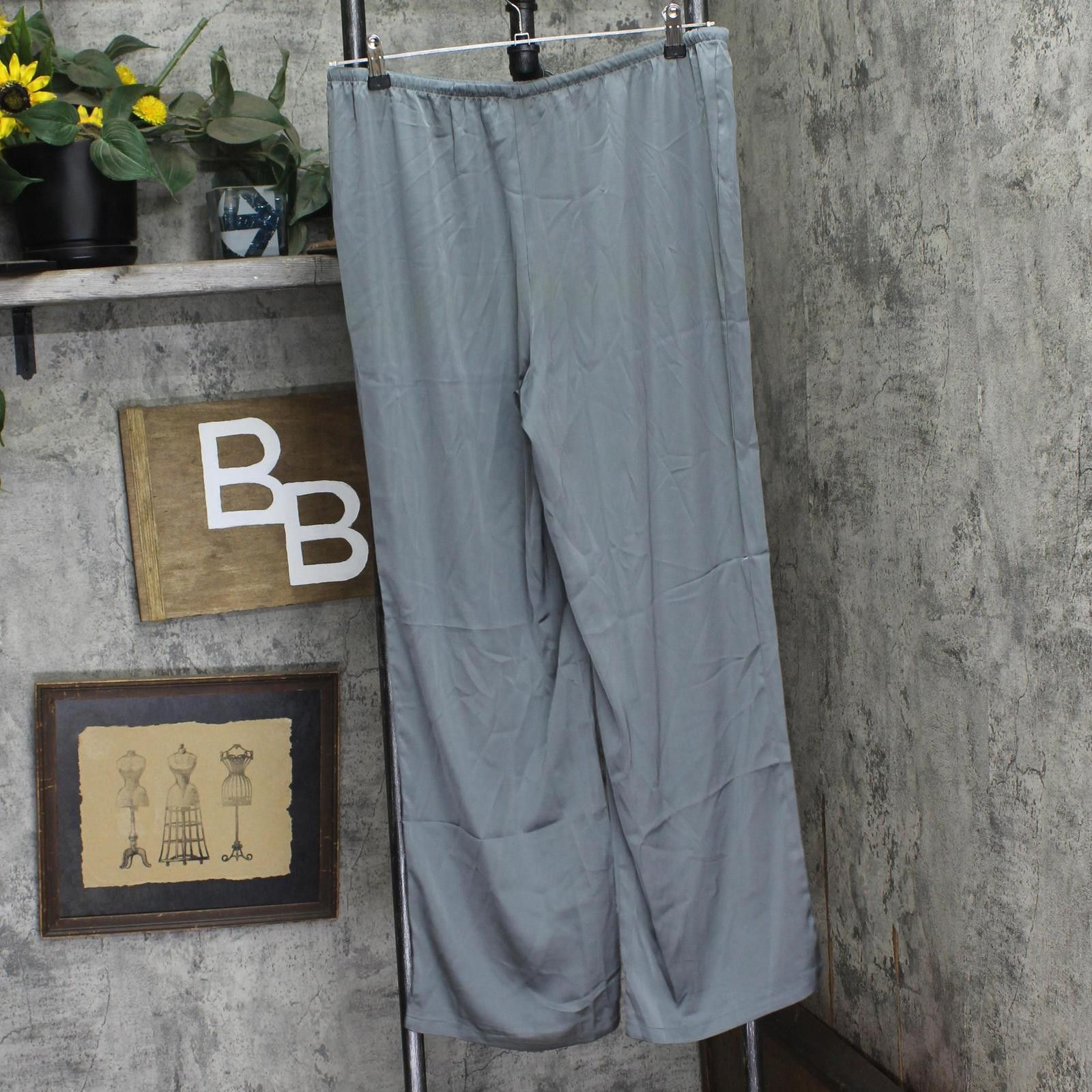 Designer New Danskin Satin Lightweight Pajama Sleep Pants Gray Xl Size 40" / US 18 - 2 Thumbnail