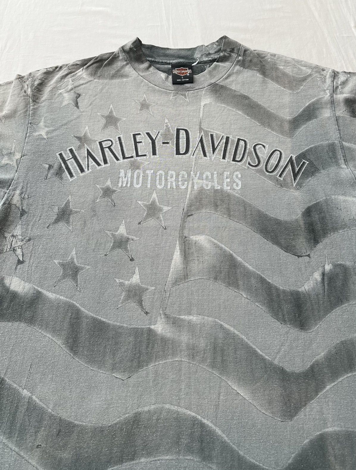 Harley Davidson Vintage 1995 Harley Davidson Flag USA AOP T-shirt Size US L / EU 52-54 / 3 - 6 Thumbnail