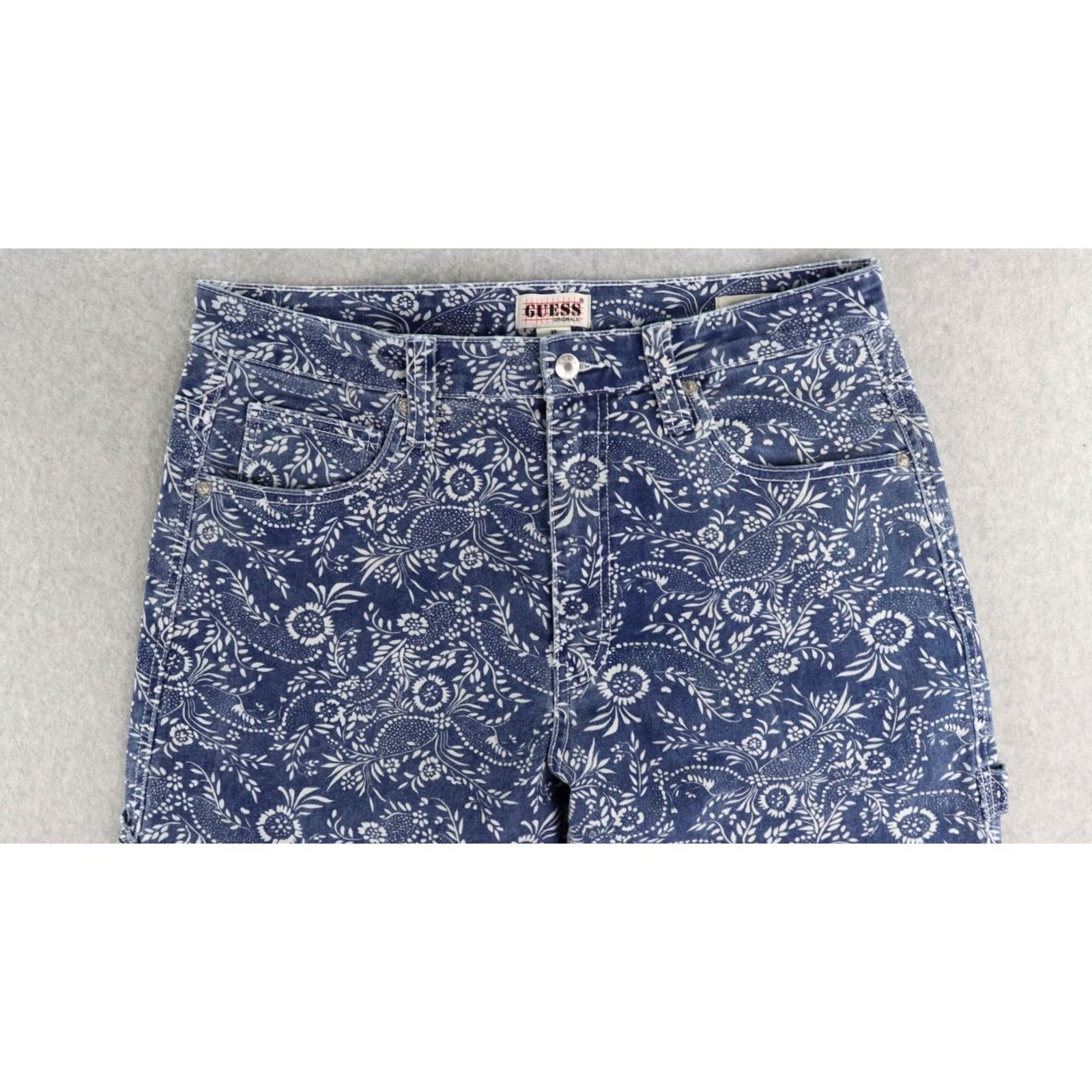 Guess GUESS Mens Jeans 32 Paisley Denim Carpenter Straight Fit Blue 27in Inseam Regular Size 32 Men Size US 32 / EU 48 - 6 Thumbnail