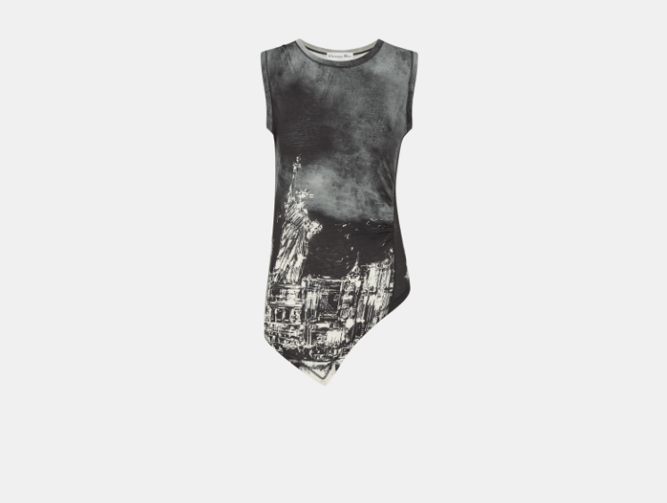 o1w1db10925 443T26 Asymmetric Tank Top in Black/White