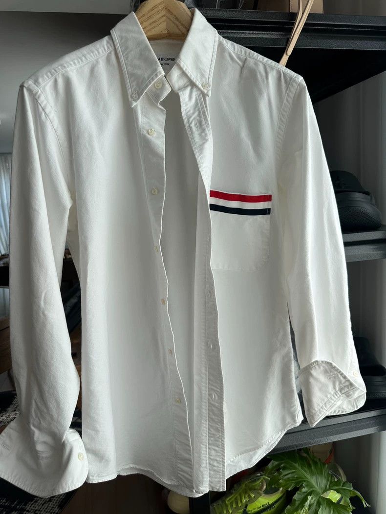Thom Browne Thom Browne size2 White Oxford cloth shirt Size US M / EU 48-50 / 2 - 1 Thumbnail