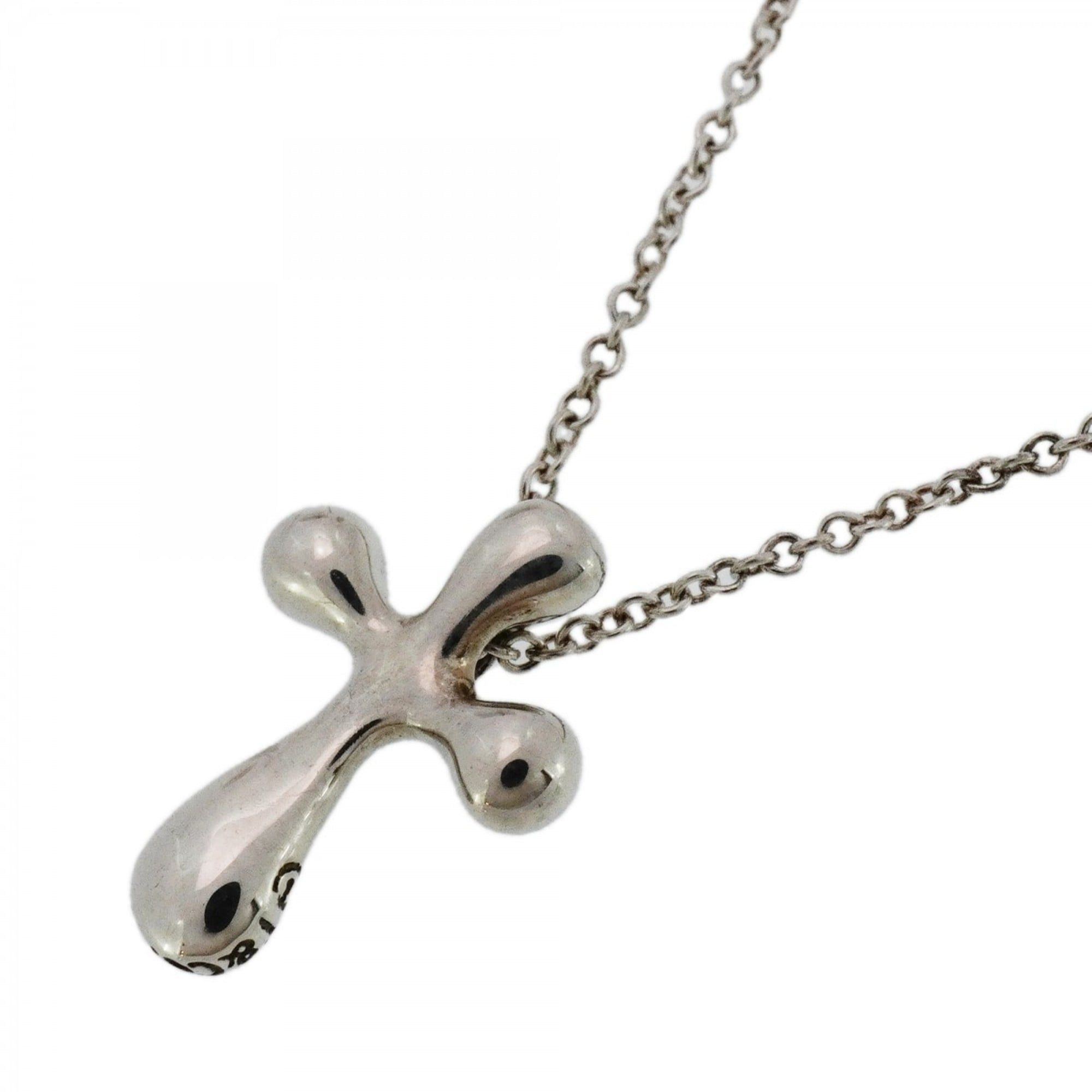 Tiffany Small Cross Necklace Silver 925 Women's P2163434