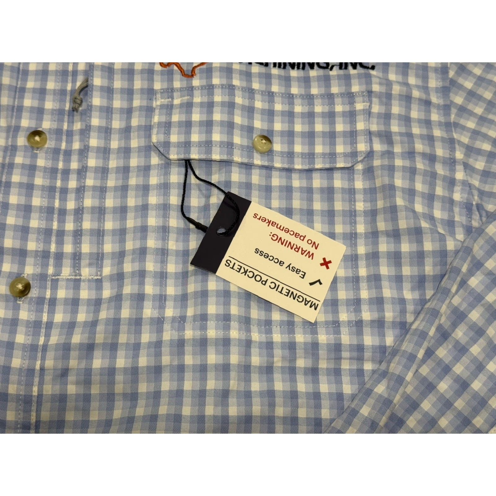 Vintage Poncho Shirt XL Blue Plaid Workwear NWT Magnetic Pockets Button-Up Regular Fit Mens Size US XL / EU 56 / 4 - 3 Thumbnail