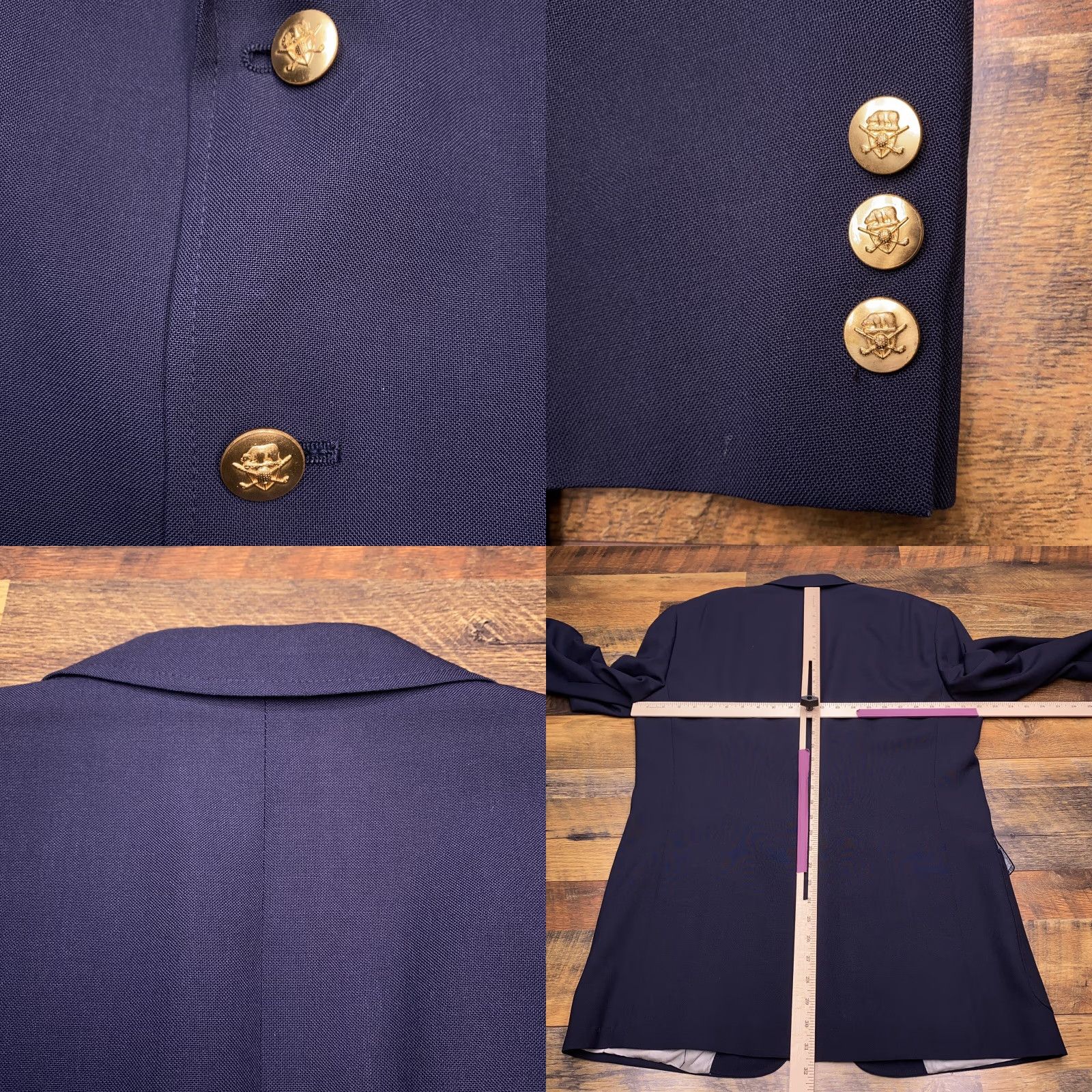 Hart Schaffner Marx Vintage Hart Schaffner Marx Sport Coat 42 Long Navy Gold Buttons Blazer Big? Size 42R - 8 Thumbnail