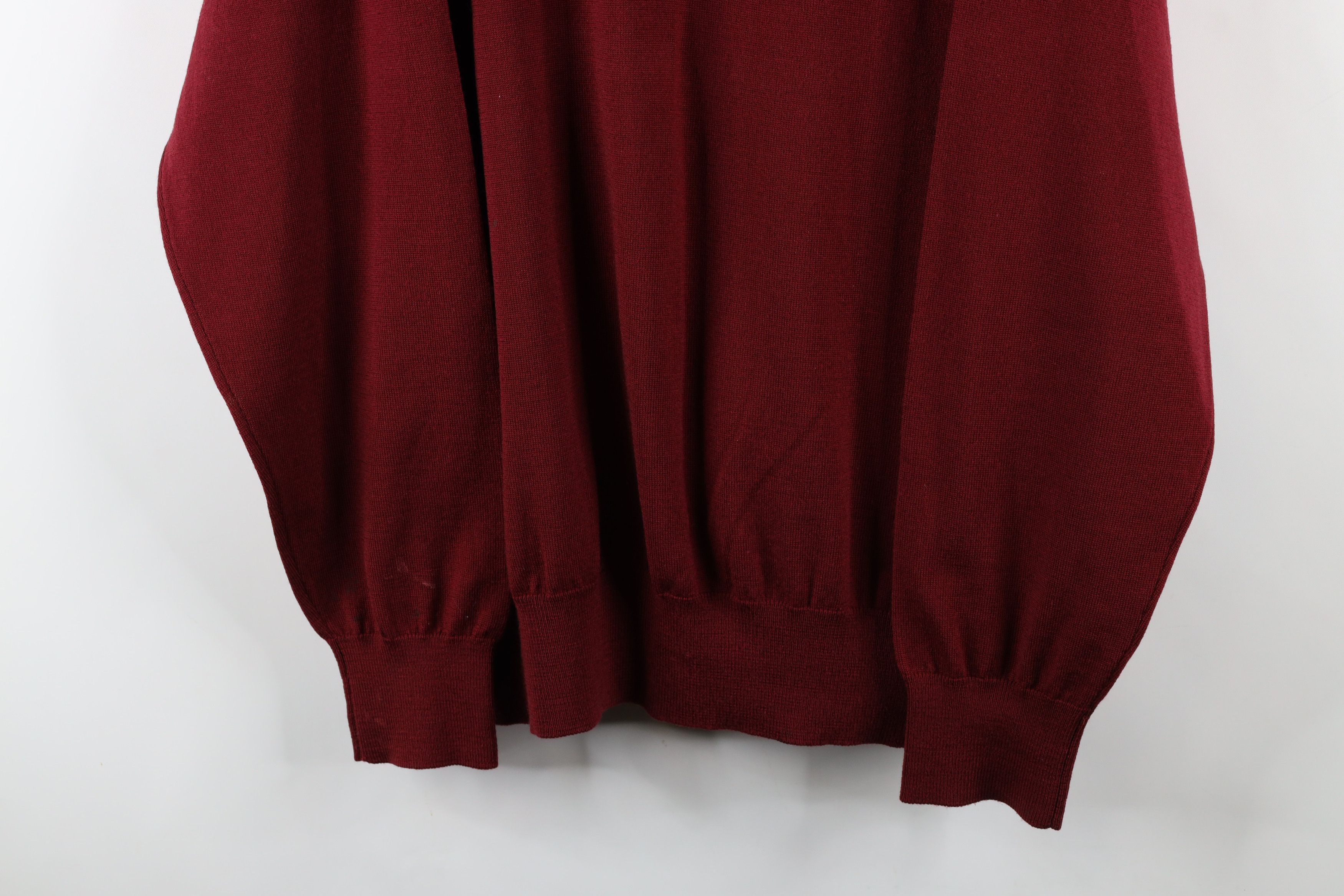 Orvis × Vintage Vintage Orvis Merino Wool Leather Trim Half Zip Sweater Size US XL / EU 56 / 4 - 3 Thumbnail