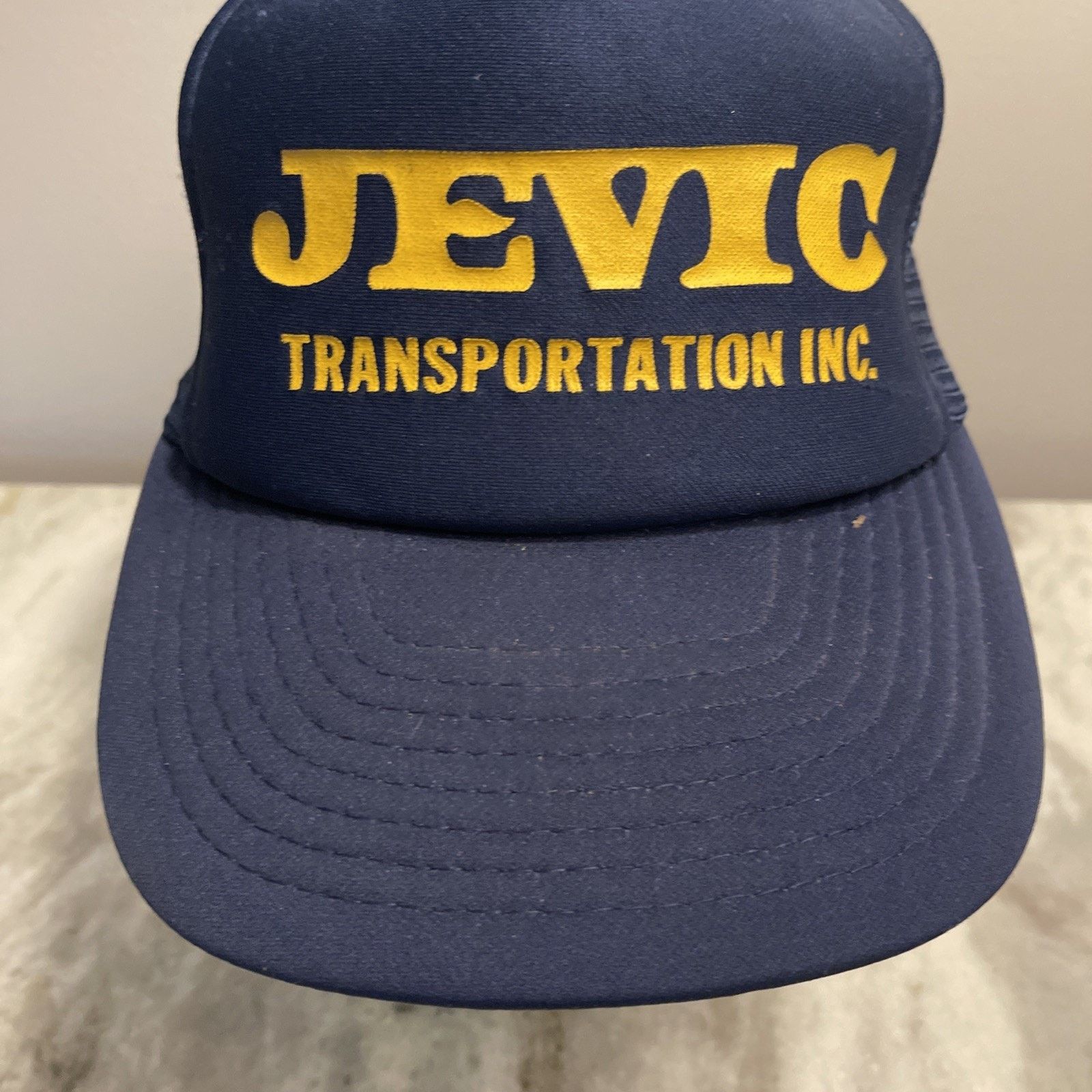 Vintage JEVIC Snapback Adult Baseball Ball Hat Vintage Navy Yellow Size ONE SIZE - 4 Thumbnail