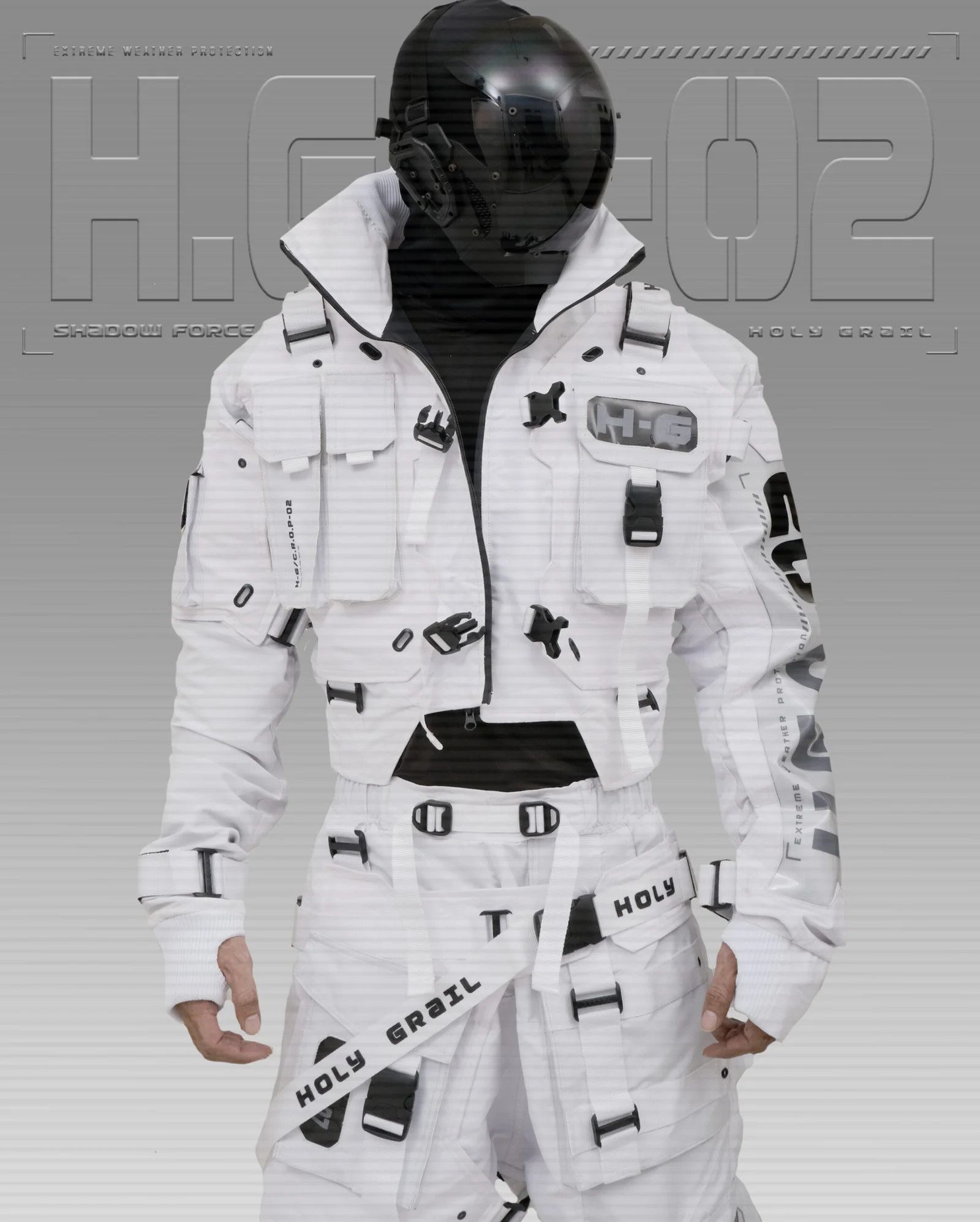 Hi Tec H-G JACKET CROP "SHADOW FORCE" TECHWEAR CYBERPUNK HOLYGRAIL Size US L / EU 52-54 / 3 - 6 Thumbnail