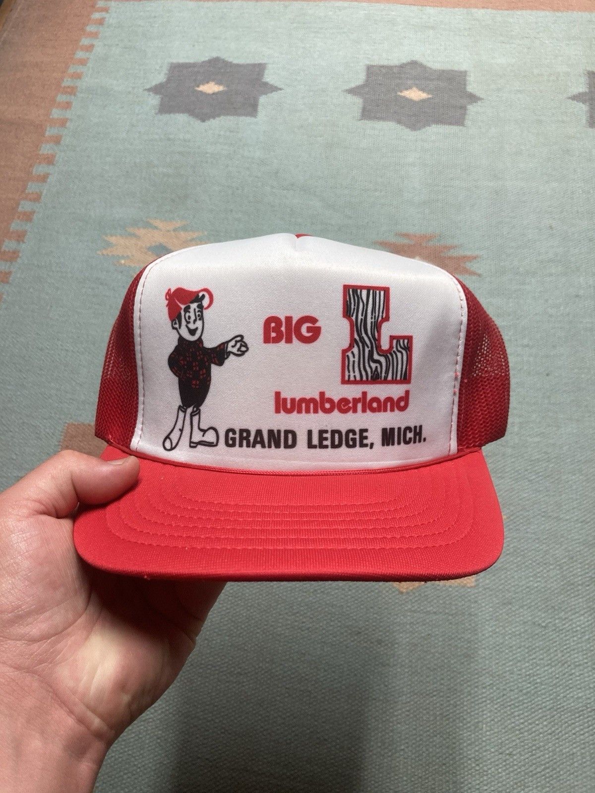 Vintage trucker hat Big L Lumberland grand ledge Michigan crimson Size ONE SIZE - 2 Thumbnail