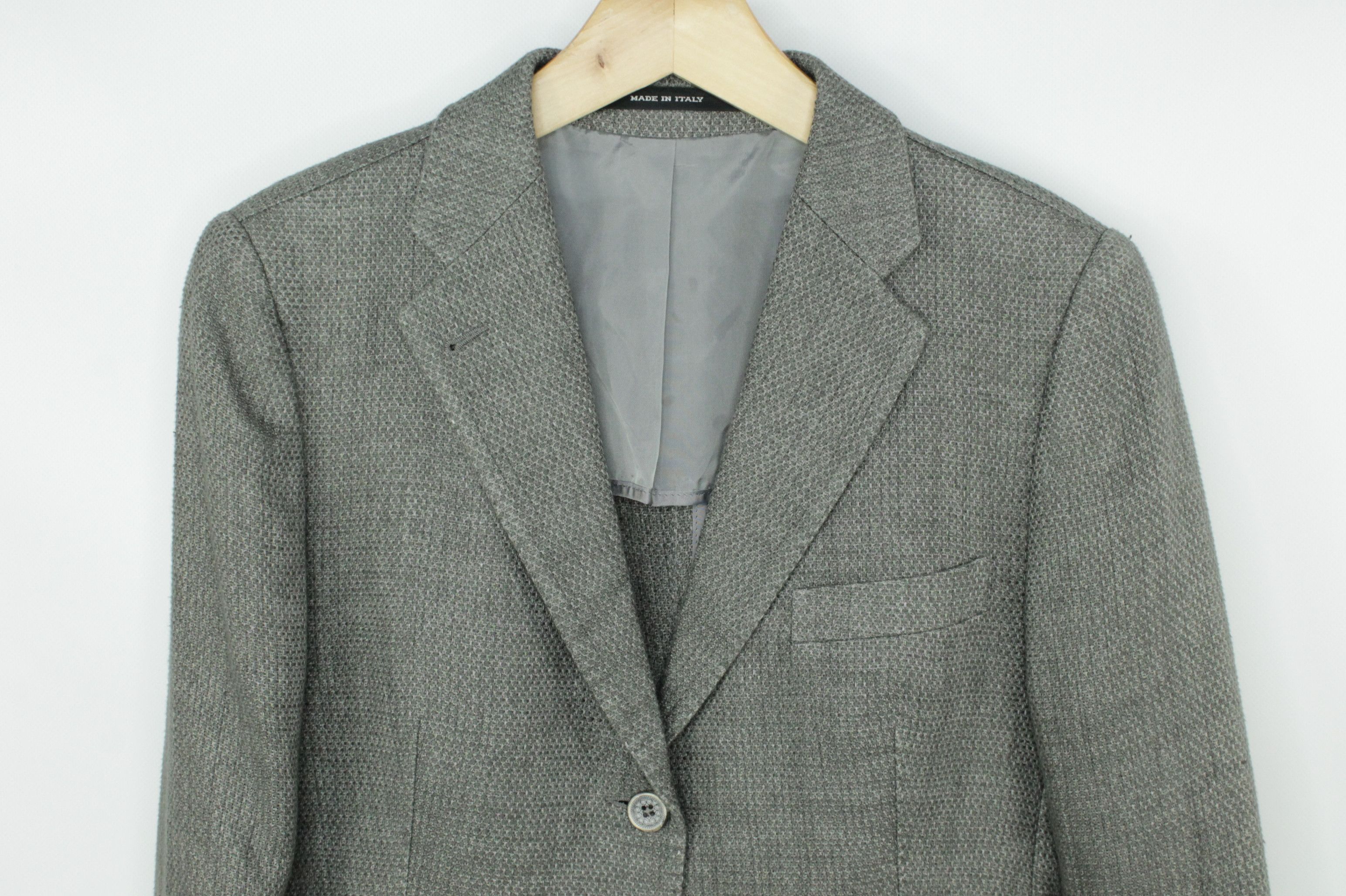 Tagliatore Tagliatore Women's Gray Linen Slim Fit Blazer Jacket Size M / US 6-8 / IT 42-44 - 2 Thumbnail