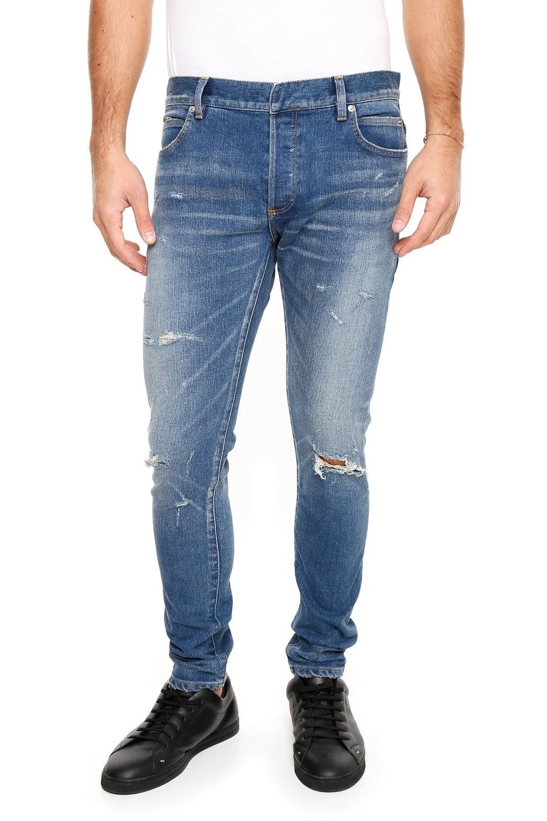Balmain BALMAIN PARIS Distressed Skinny Jeans Size US 30 / EU 46 - 18 Thumbnail