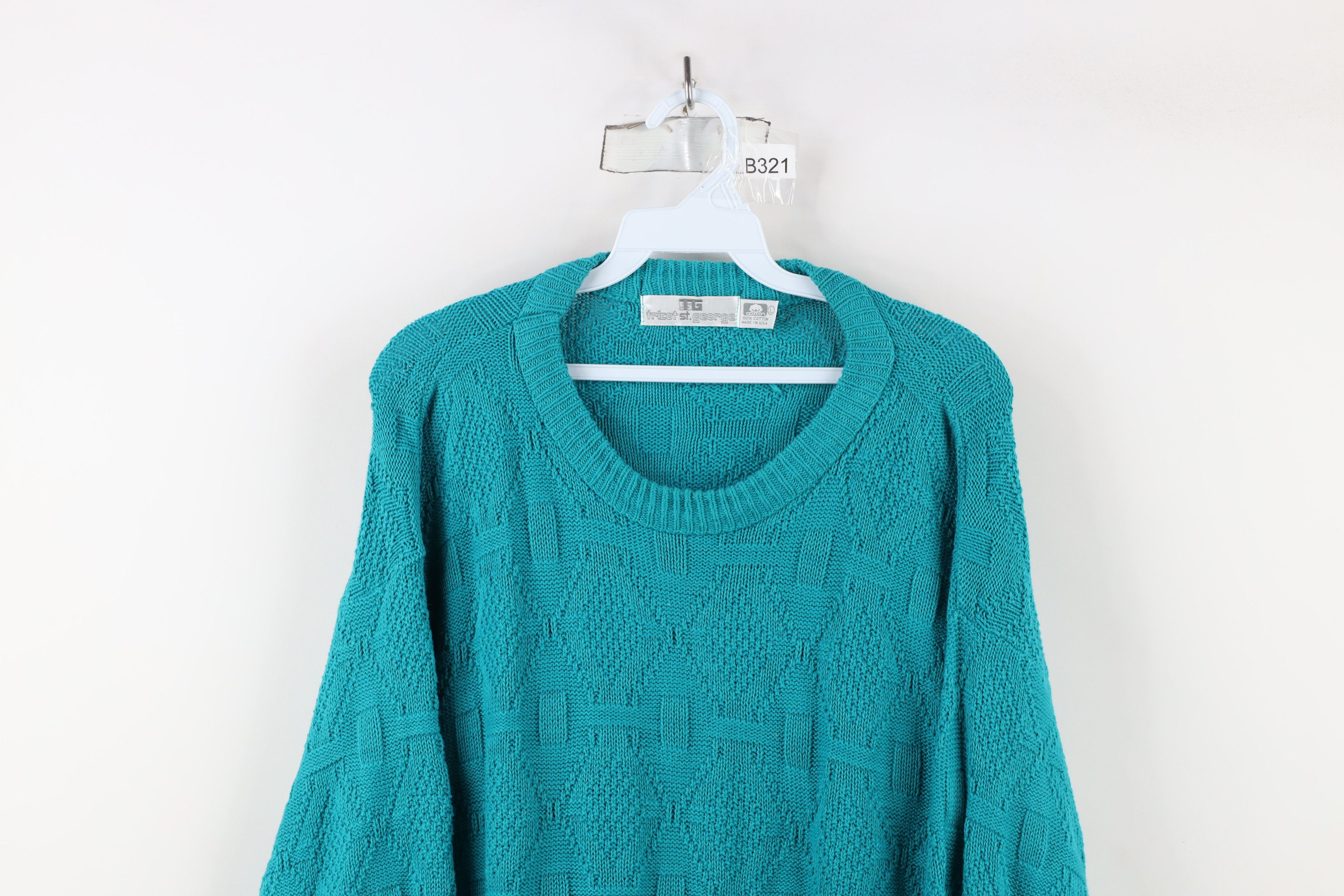 Vintage Vintage 90s Streetwear Geometric Knit Crewneck Sweater USA Size US L / EU 52-54 / 3 - 2 Thumbnail