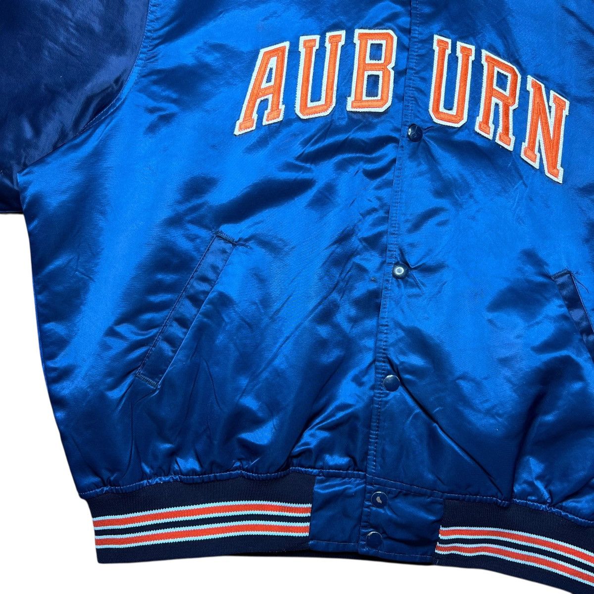 Starter Vintage 1980s NCAA Auburn Tigers Starter Satin Bomber Jacket Size US XL / EU 56 / 4 - 9 Thumbnail