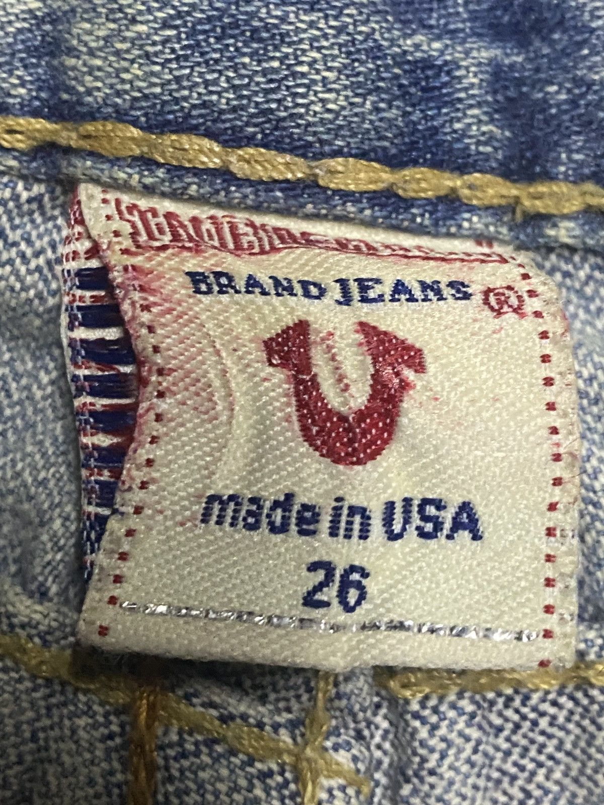 Tornado Mart True Religion Light Wash Super Flare Distressed Jeans Size US 29 - 20 Thumbnail